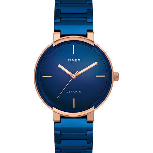 Timex Fashion Men's Blue Dial Round Case 3 Hands Function Watch 40mm TWEG21201