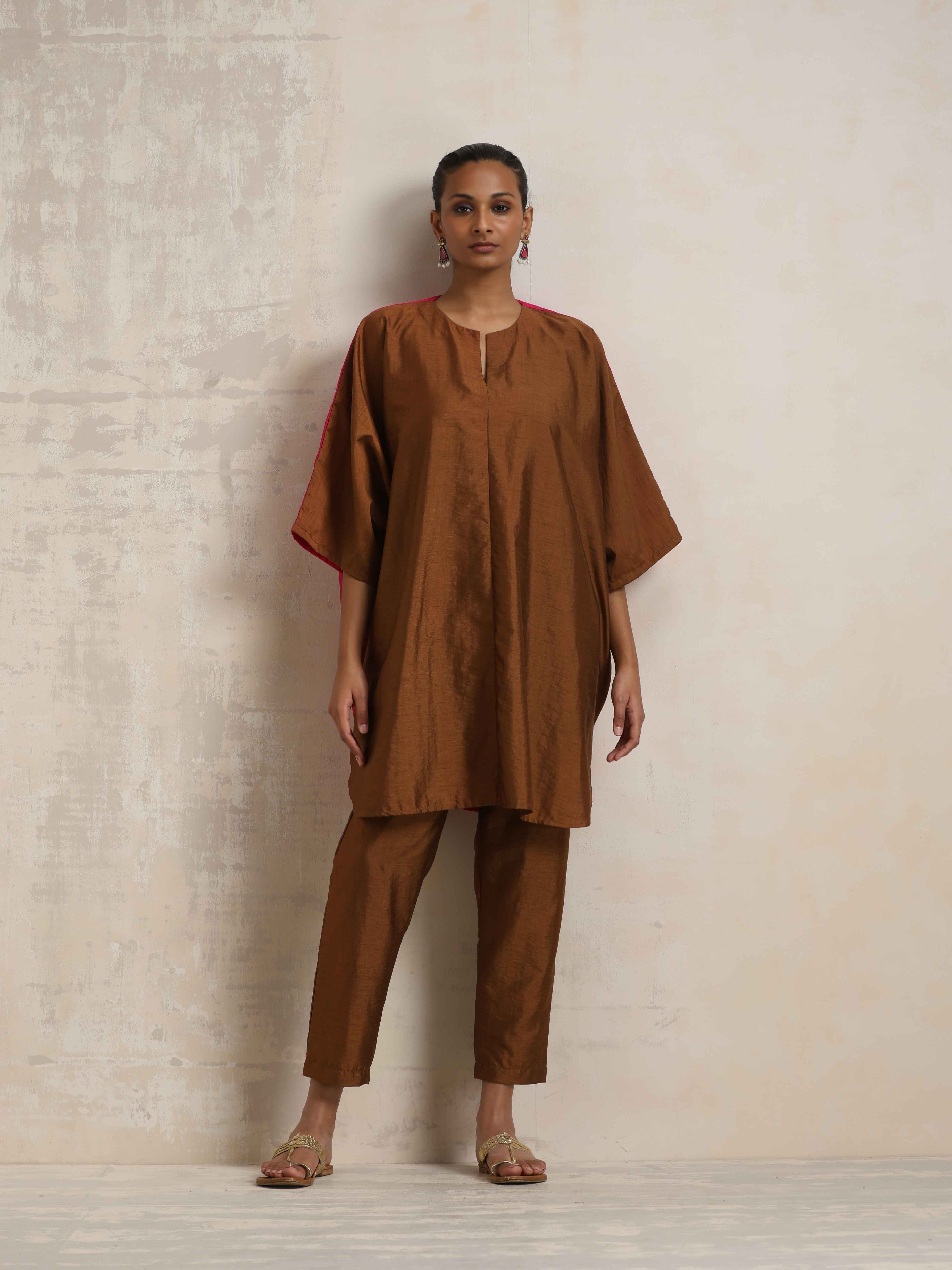 trueBrowns Brown Silk Co-ord Set - view 2