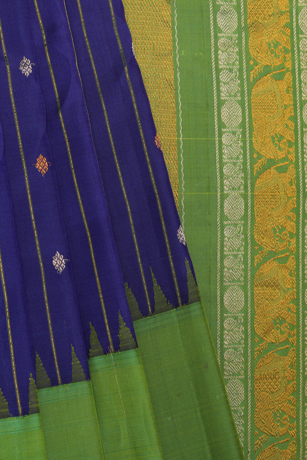 Kalanjali Gadwal Silk Purple Saree – Women's - view 2