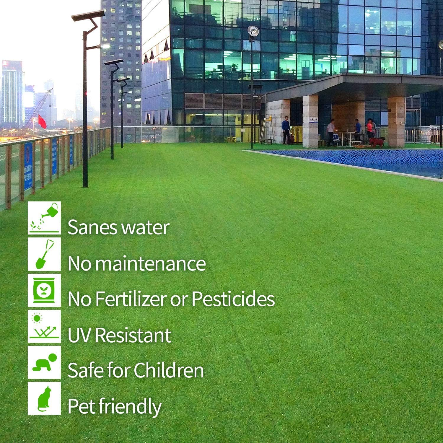 Kuber Industries 35 MM Artificial Grass Mat for Balcony Or Doormat, Artificial Grass (16" X 24") Green-KUBMART11779 - view 7