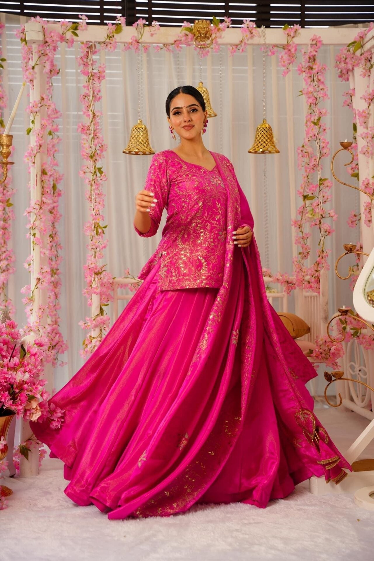Idaho-o Sovereign pink lehenga choli set – Women's - view 2