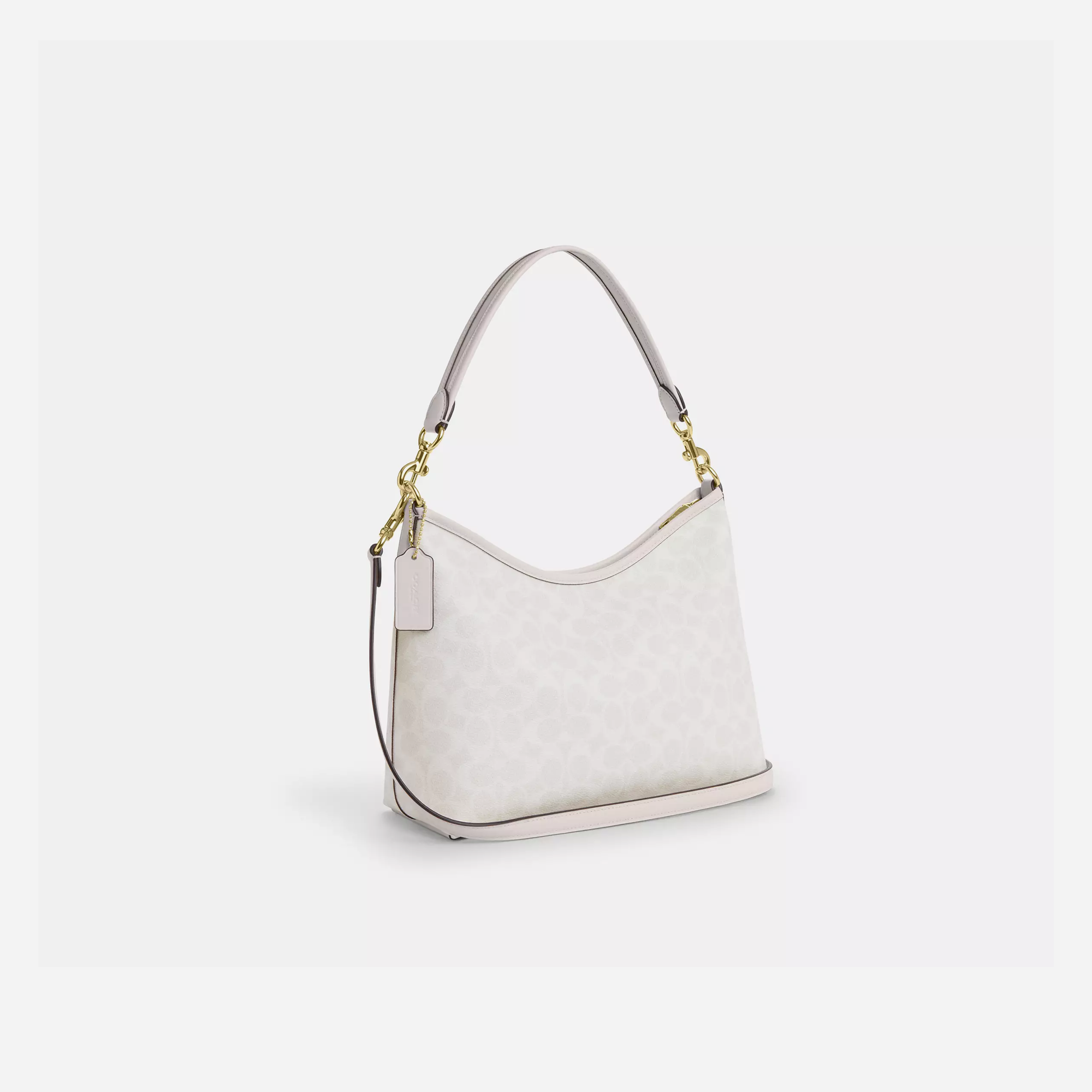 COACH Laurel Shoulder Bag In Signature Canvas Gold/White/Chalk - view 2