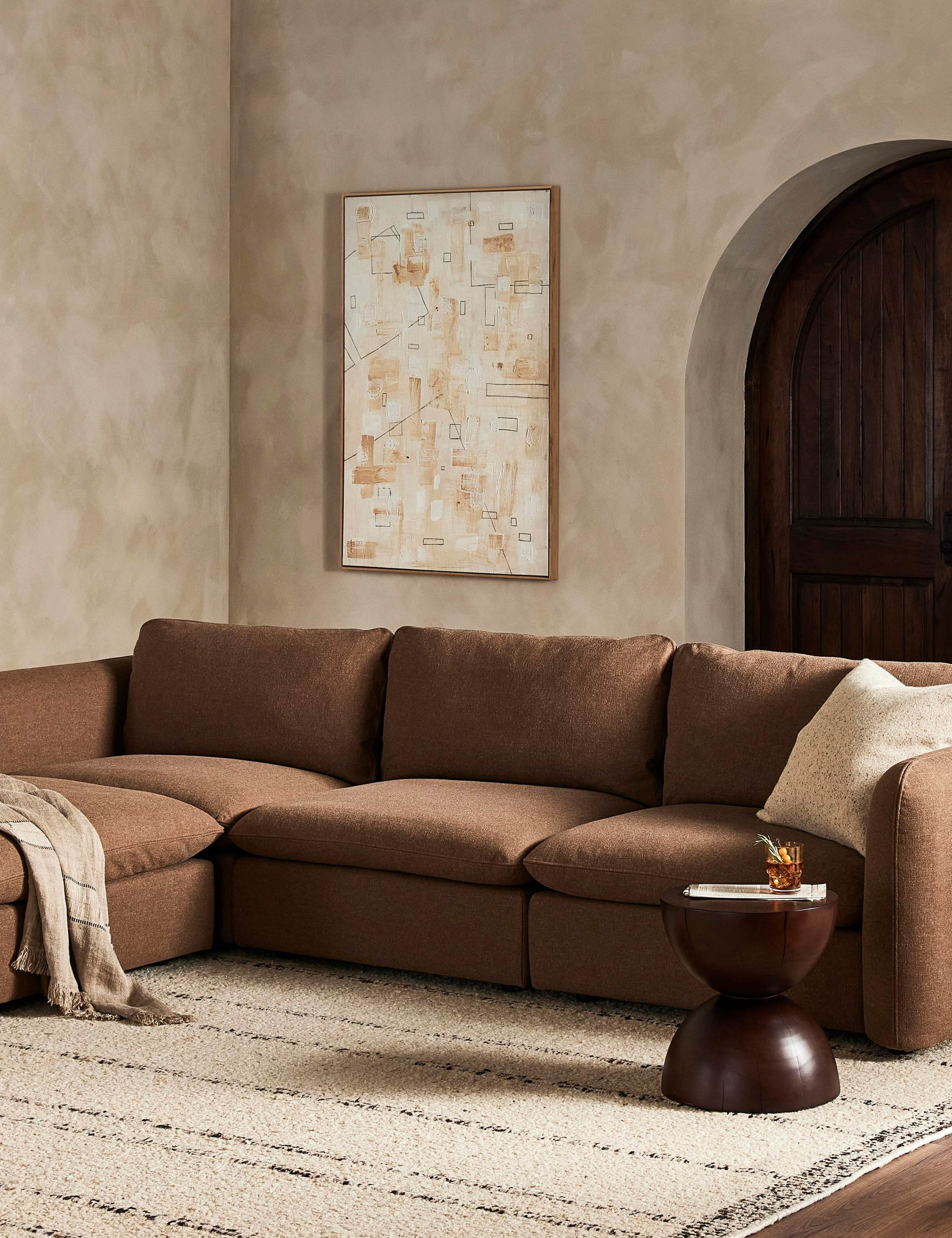 Lulu and Georgia Verbena Sectional Sofa With Ottoman - view 2