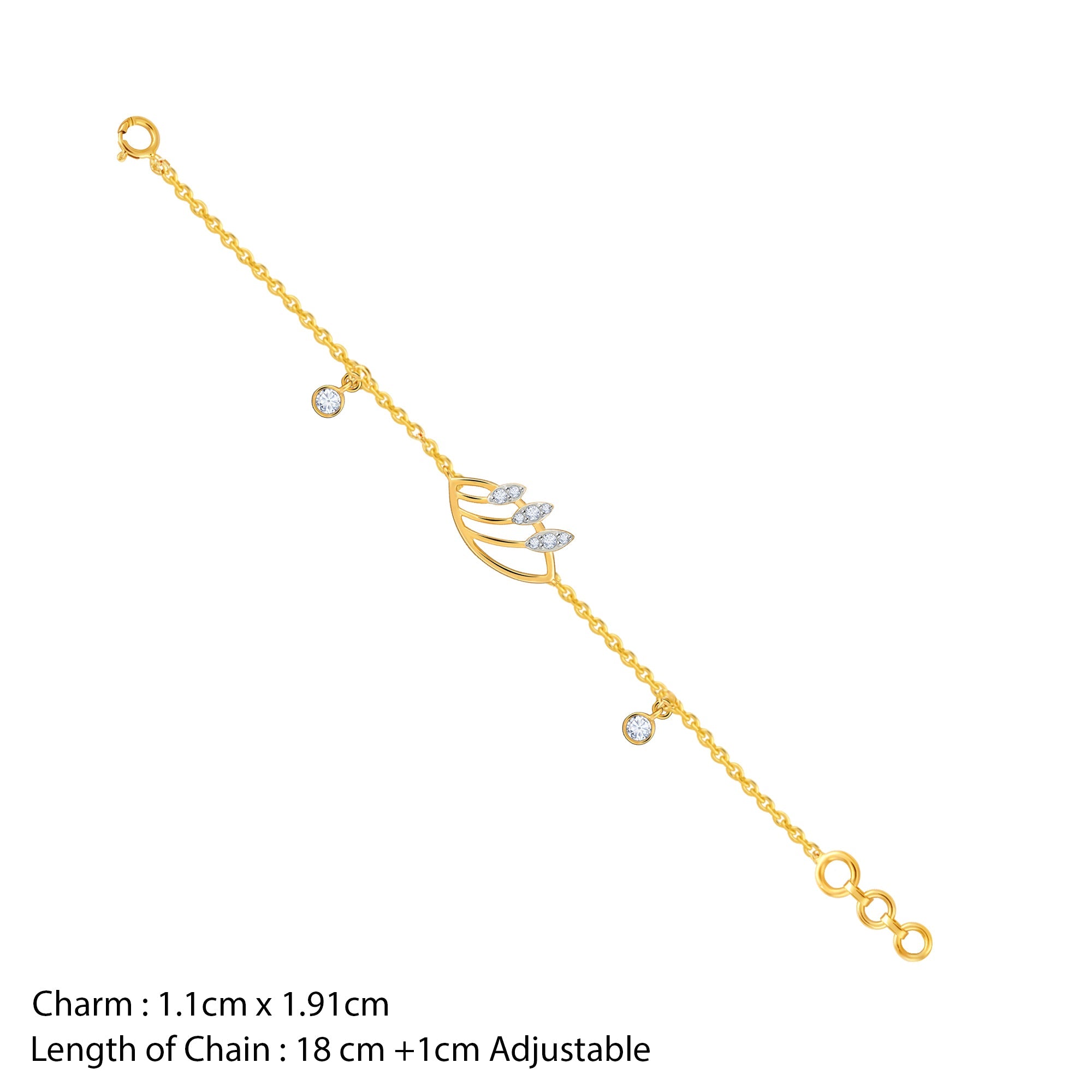 GIVA Jewellery Gold Timora Diamond Bracelet - view 4