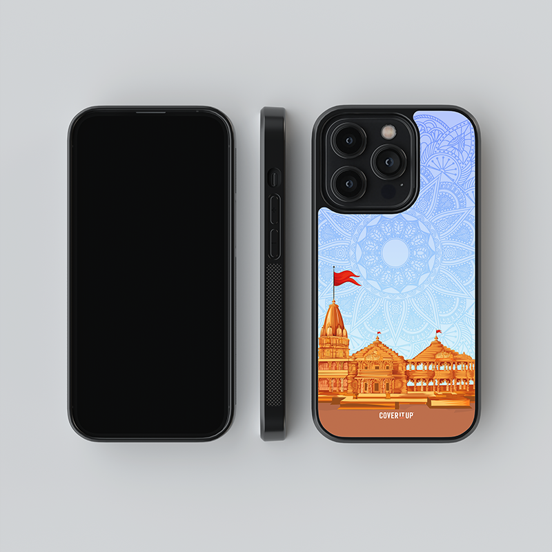 Design Phone Cases Mandala Ayodhya Temple Glass case - view 2