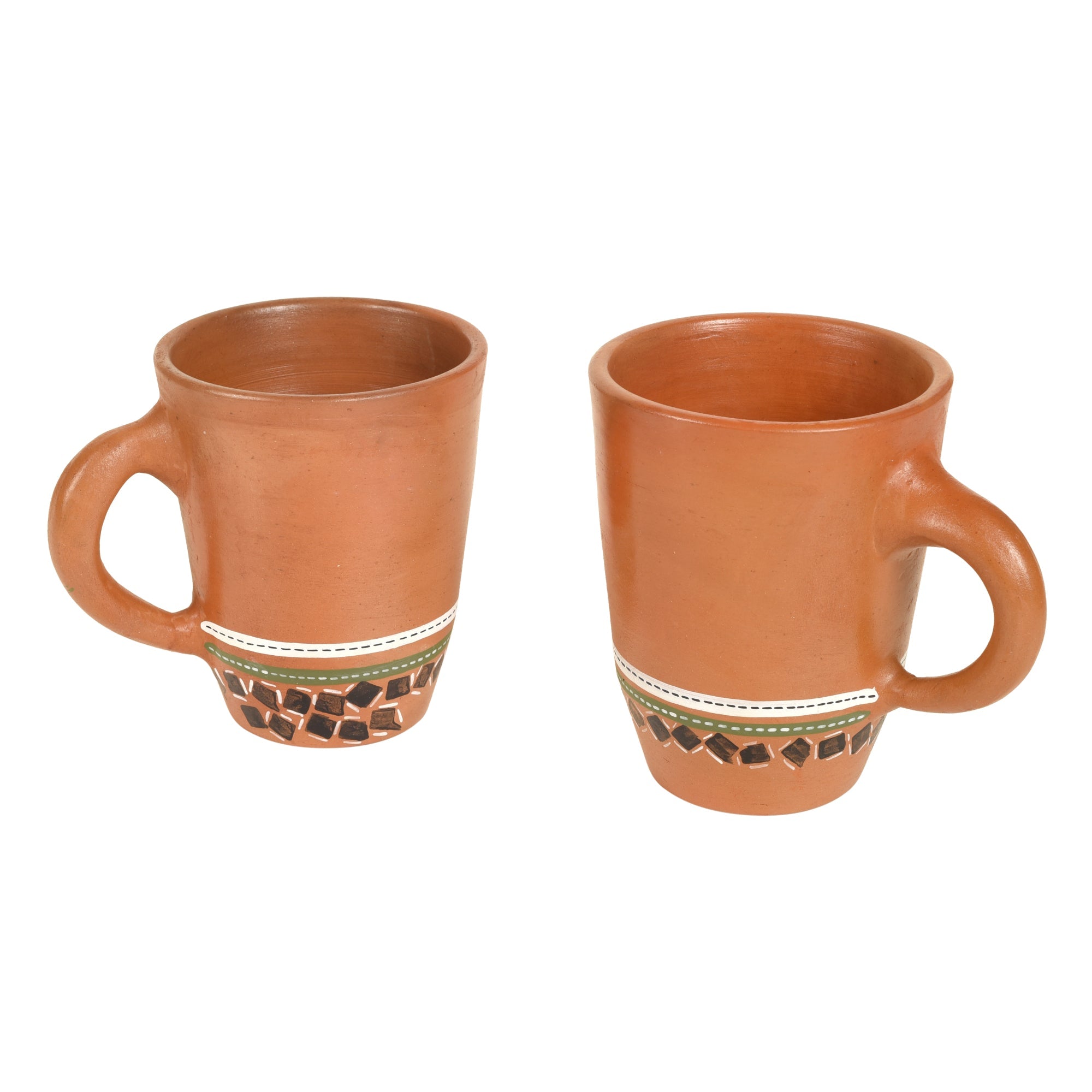 ART CREATIONS BY SUMAN SONTHALIA Brown - Knosh-4 Earthen Mugs with Tribal Motifs (Set of 2) - view 3