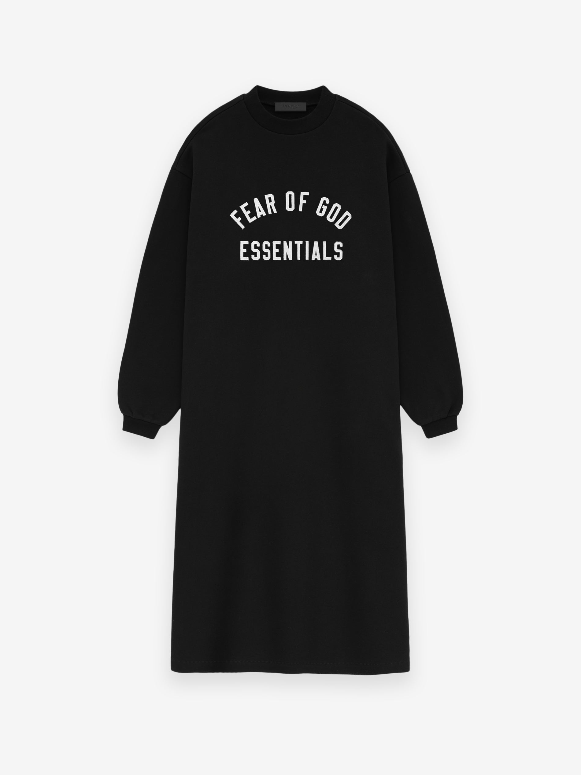ESSENTIALS Women's Fleece Crewneck Dress – Black