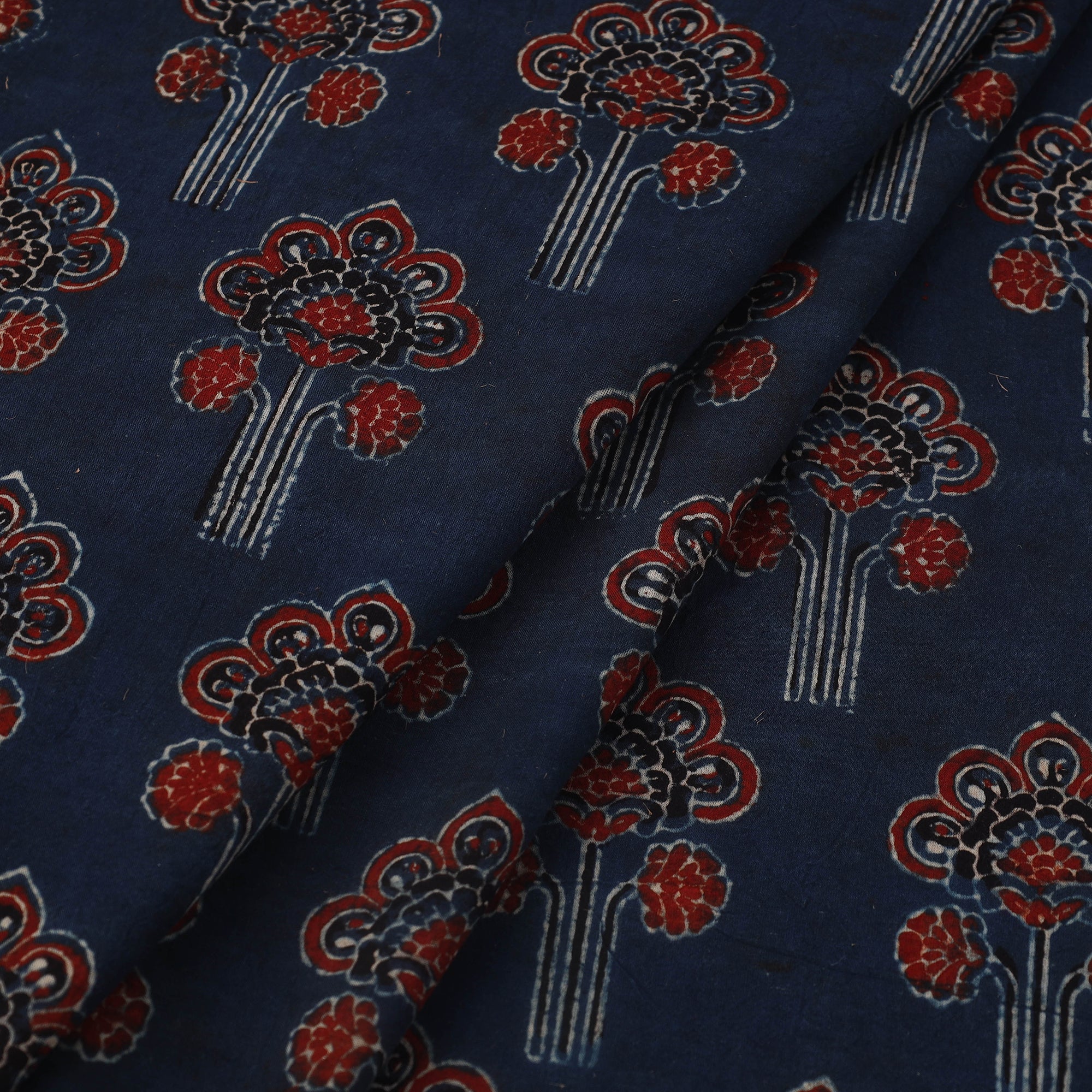 KACHCHH JI CHHAAP Blue - Block Print Cotton Natural Dyed Ajrakh Fabric 28 - view 2