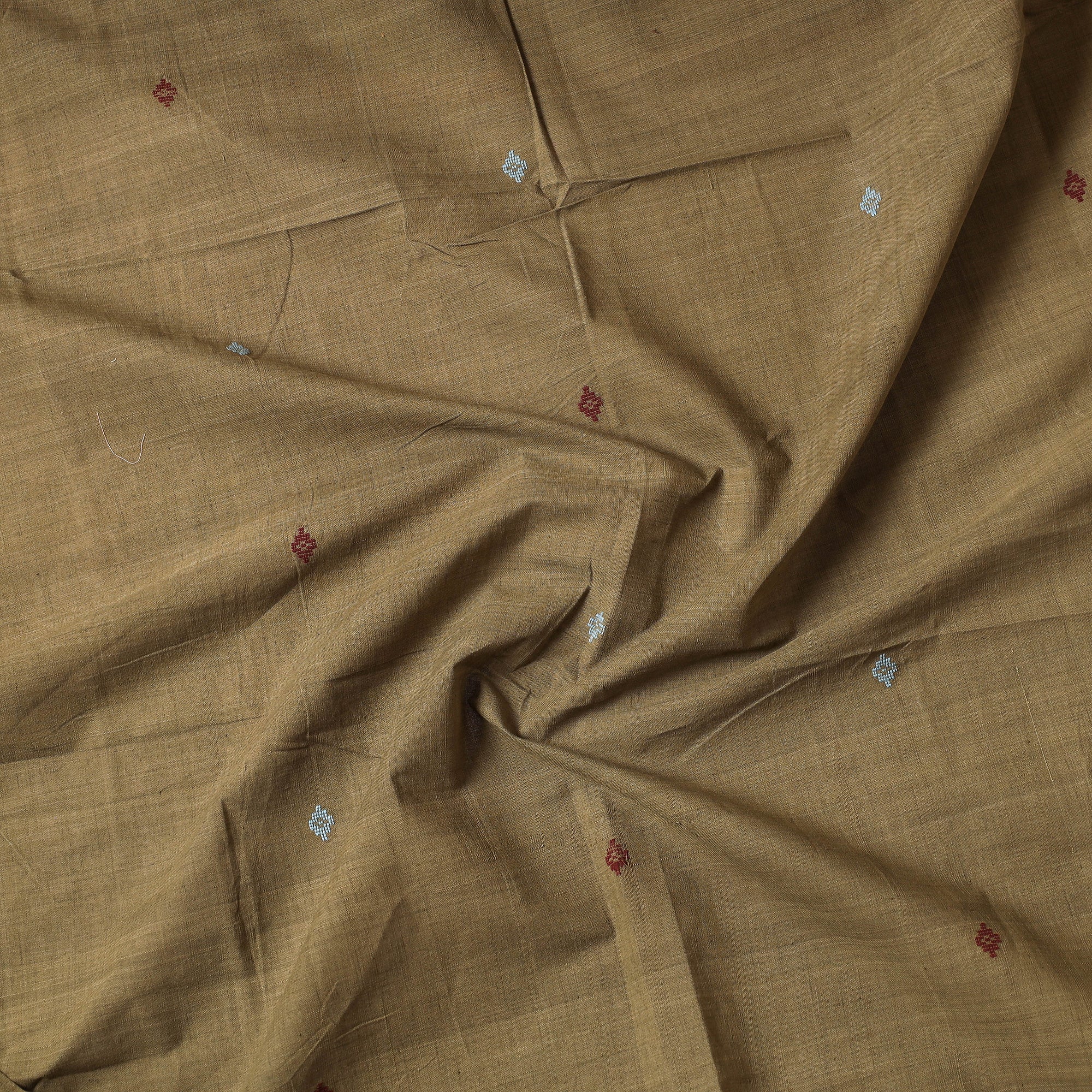CREYO Brown - Godavari Jamdani Buti Pure Handloom Cotton Precut Fabric (1 Meter) - view 2