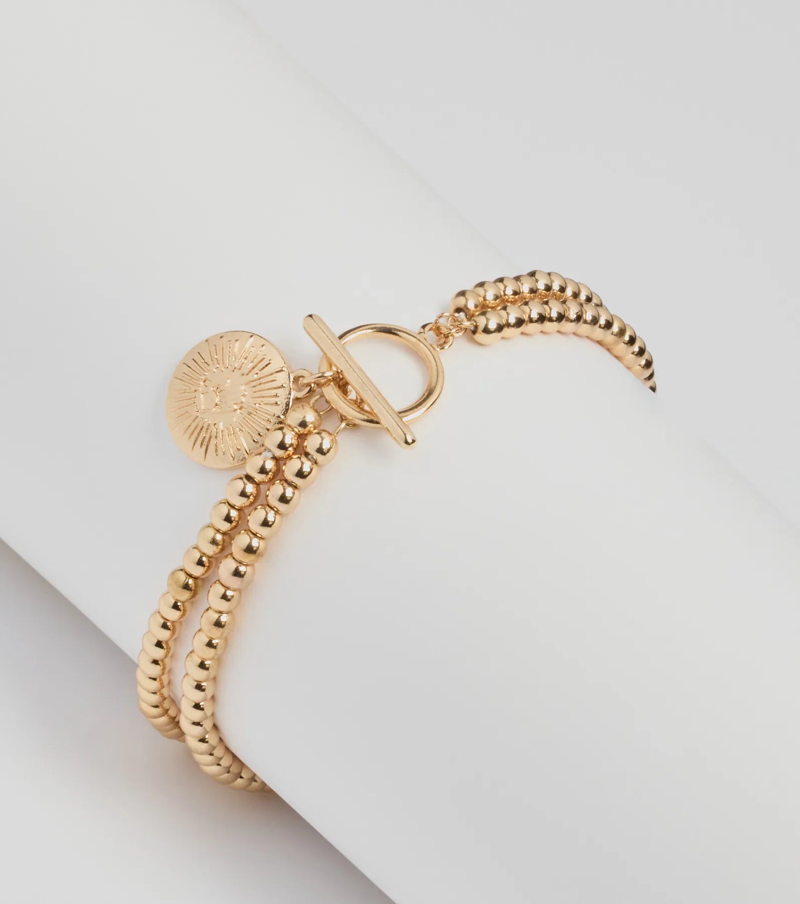 Windsor Trend Alert Beaded Coin Bracelet – GOLD