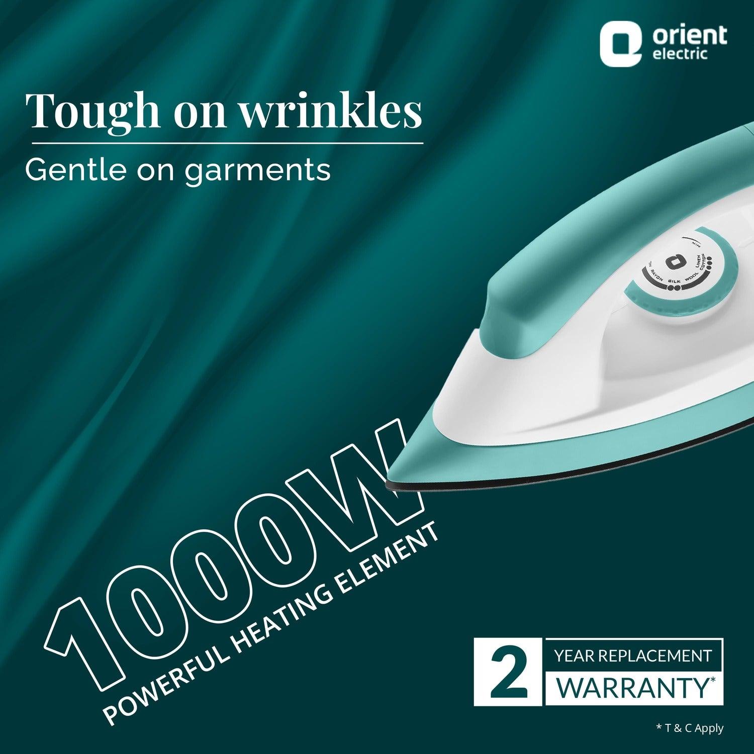 Orient Electric Fabrijoy 1000W Non-Stick Dry Iron for Clothes - view 2