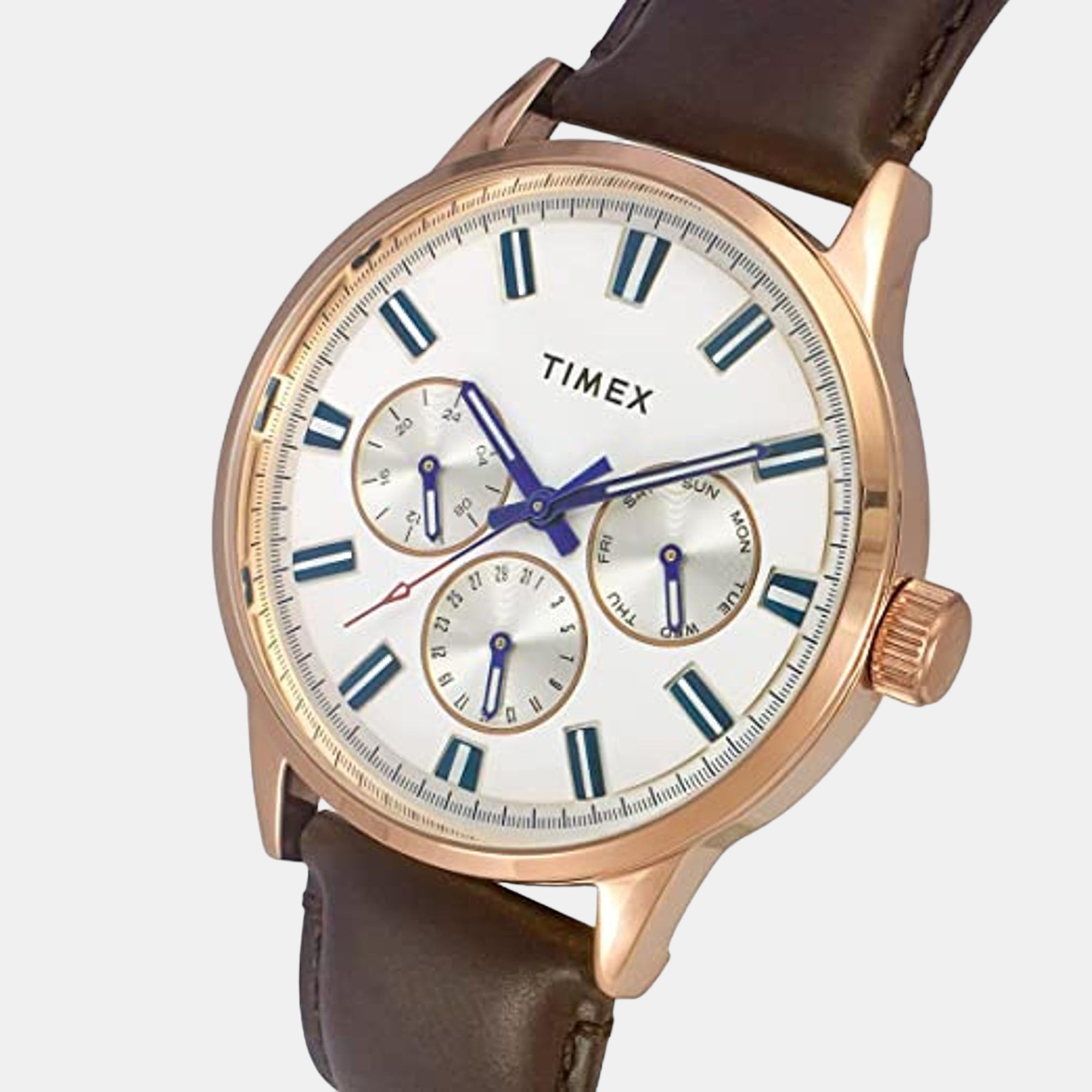 Timex Fashion Men Quartz White Dial Multi-Function Leather Watch TWEG19908 - view 2