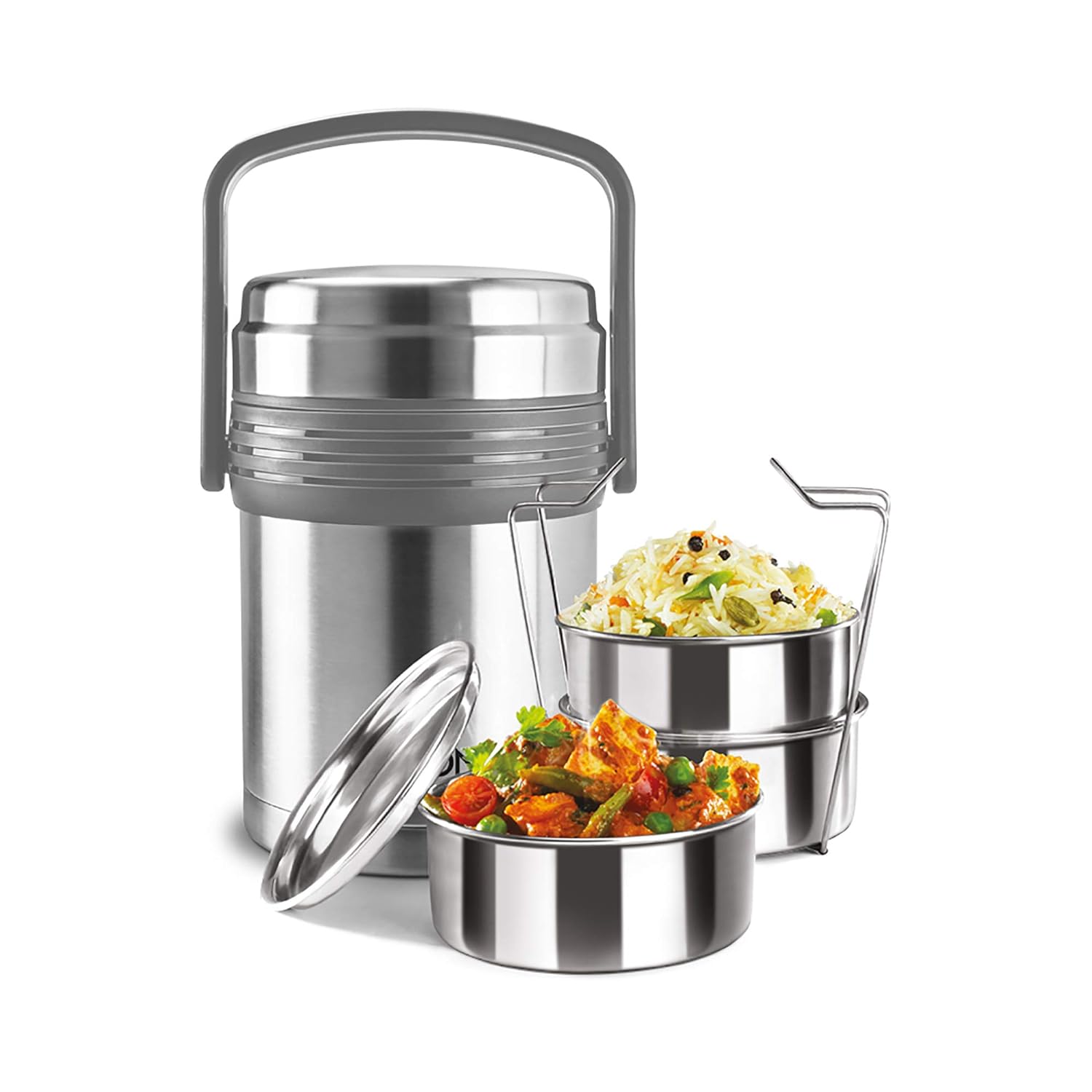 Opus Tiffin Box (Milton) – Silver