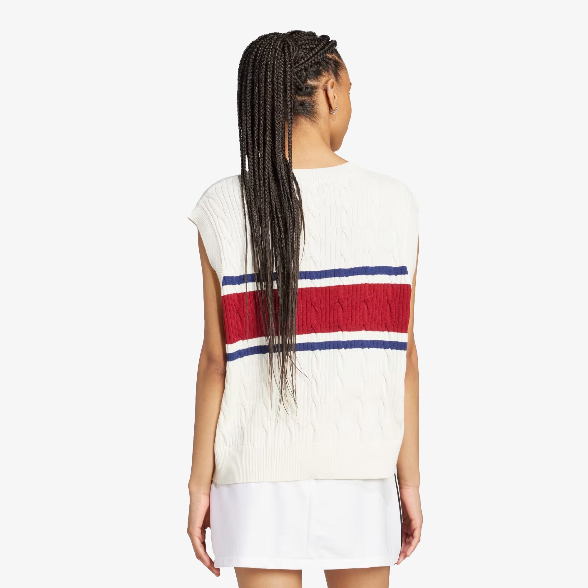 Adidas Originals | RETRO SPORTS CRICKET-INSPIRED VEST { OFF WHITE - view 2