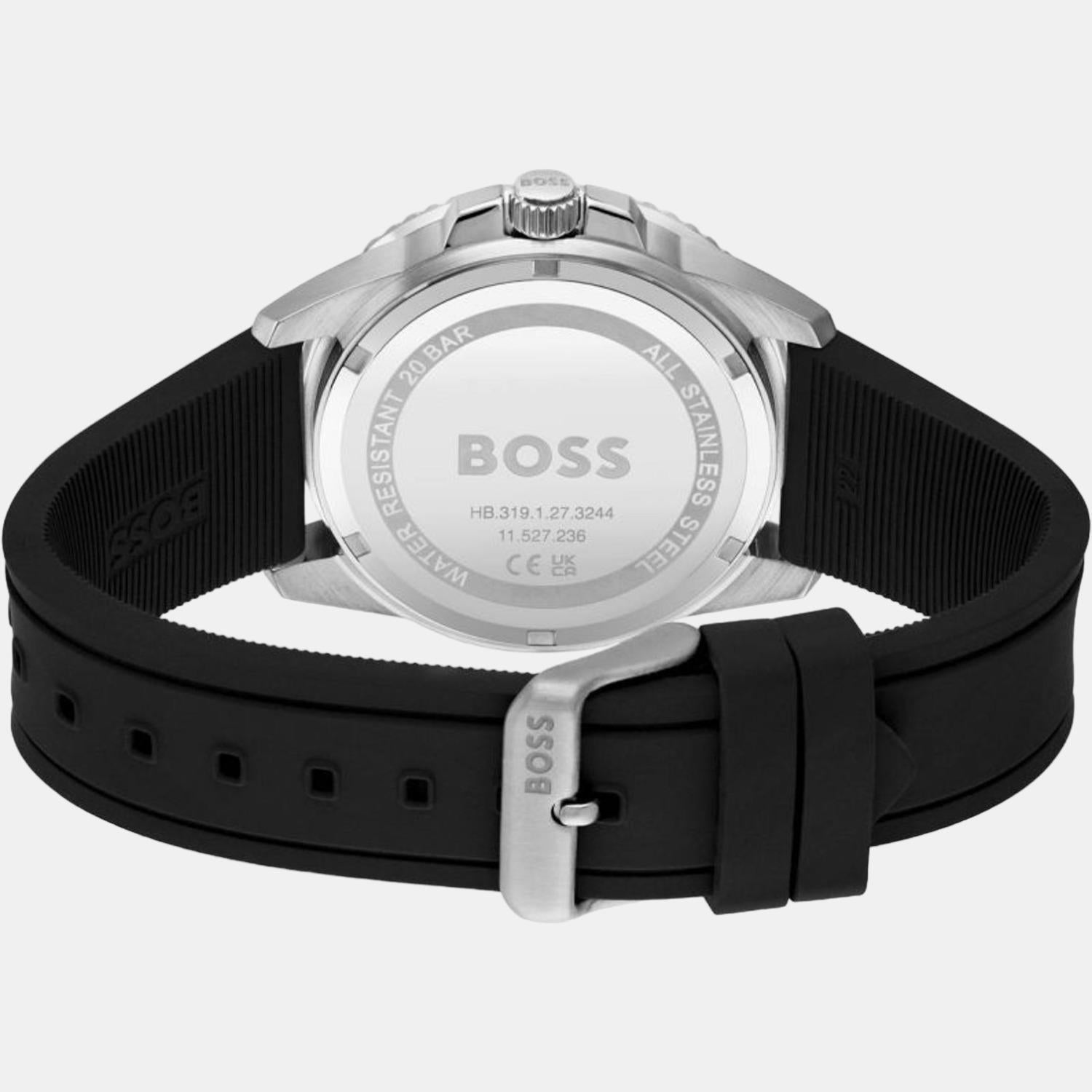 Boss Ace Men Quartz Black Dial Analog Rubber Watch 1513913 - view 2