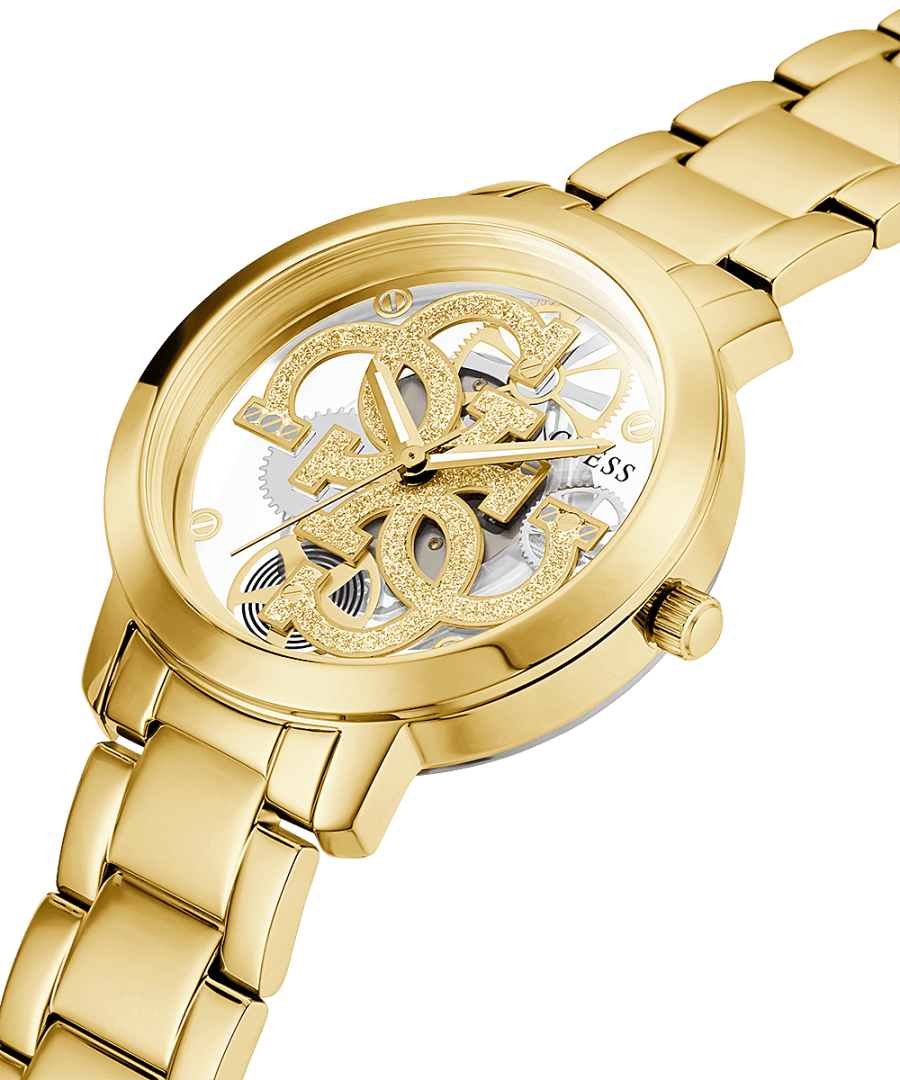 Guess Quattro Clear Gold Dial Women 37mm – Yellow Gold