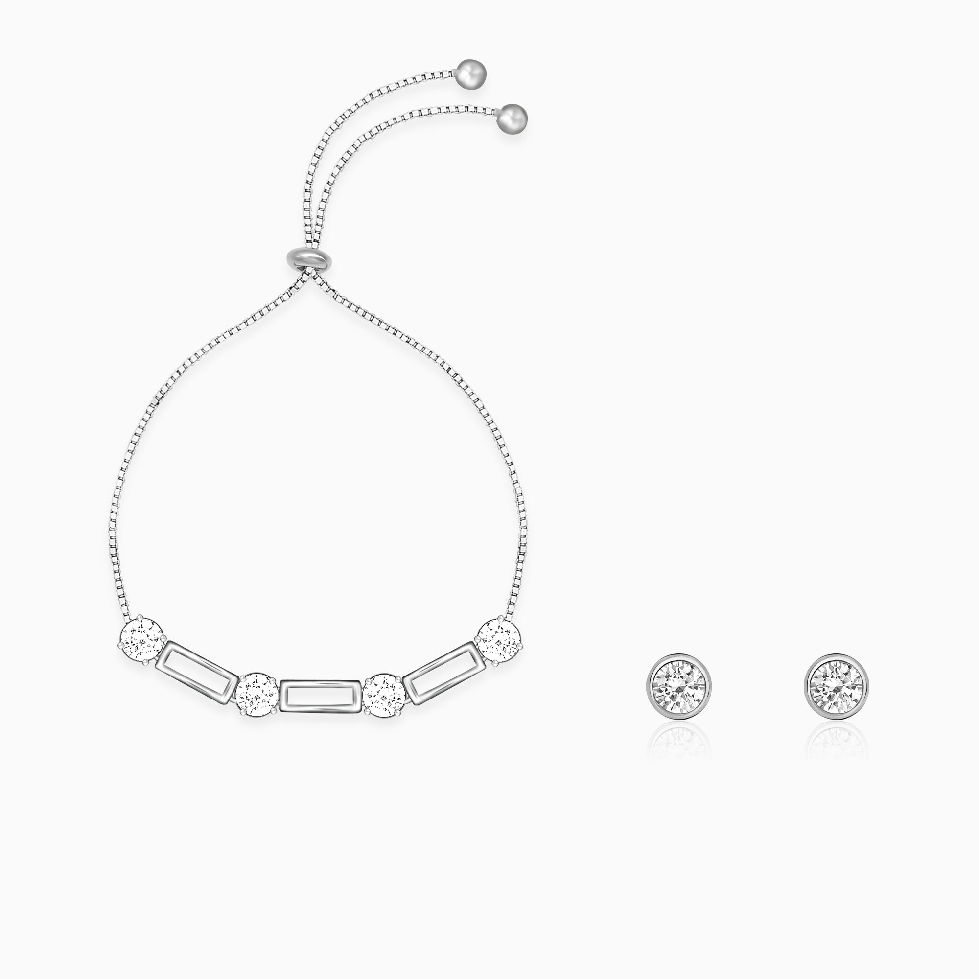 GIVA Jewellery Dazzling Zircon Duo Set