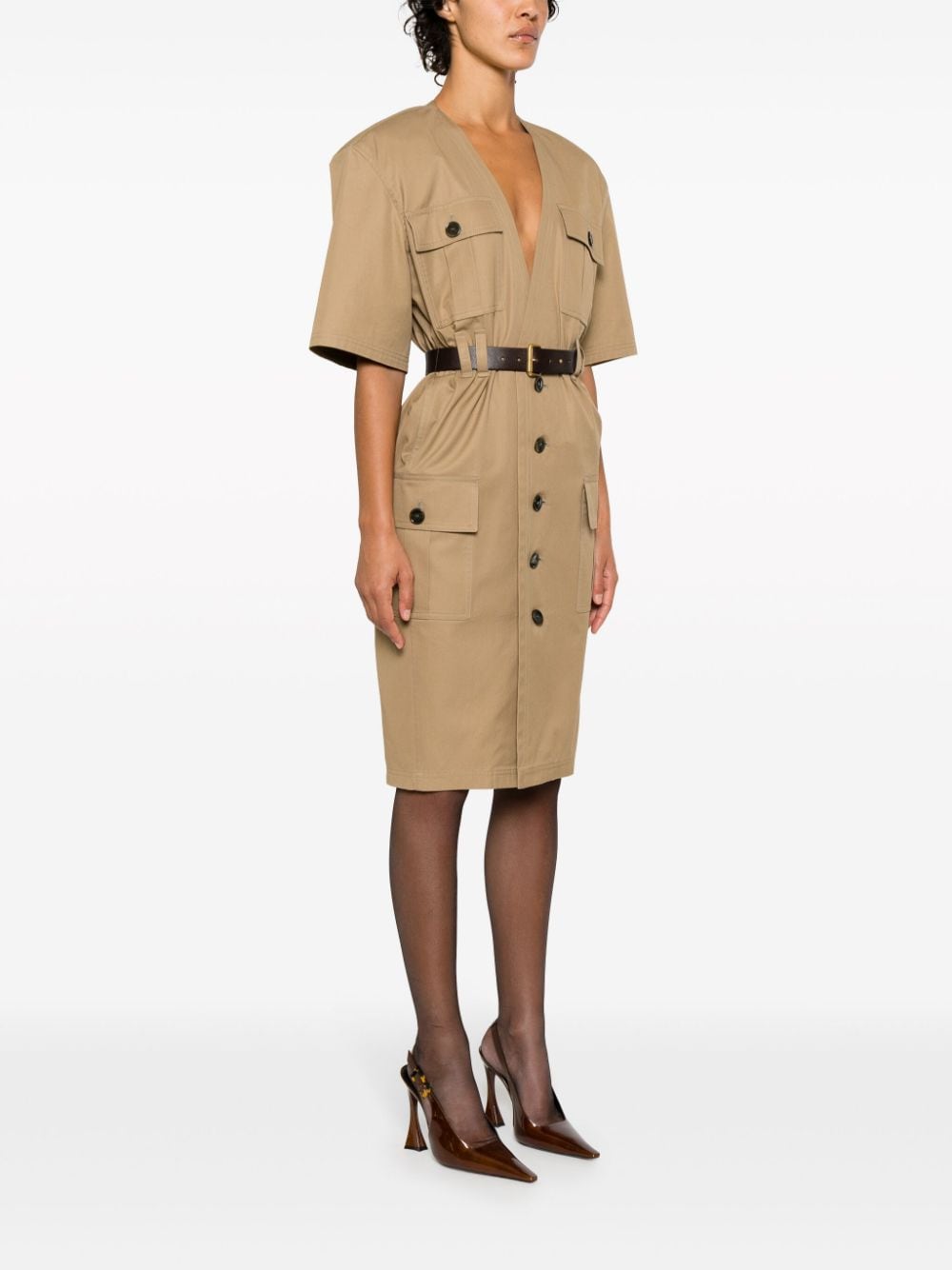 Saint Laurent Cotton twill midi dress – Cotton 100% - view 2