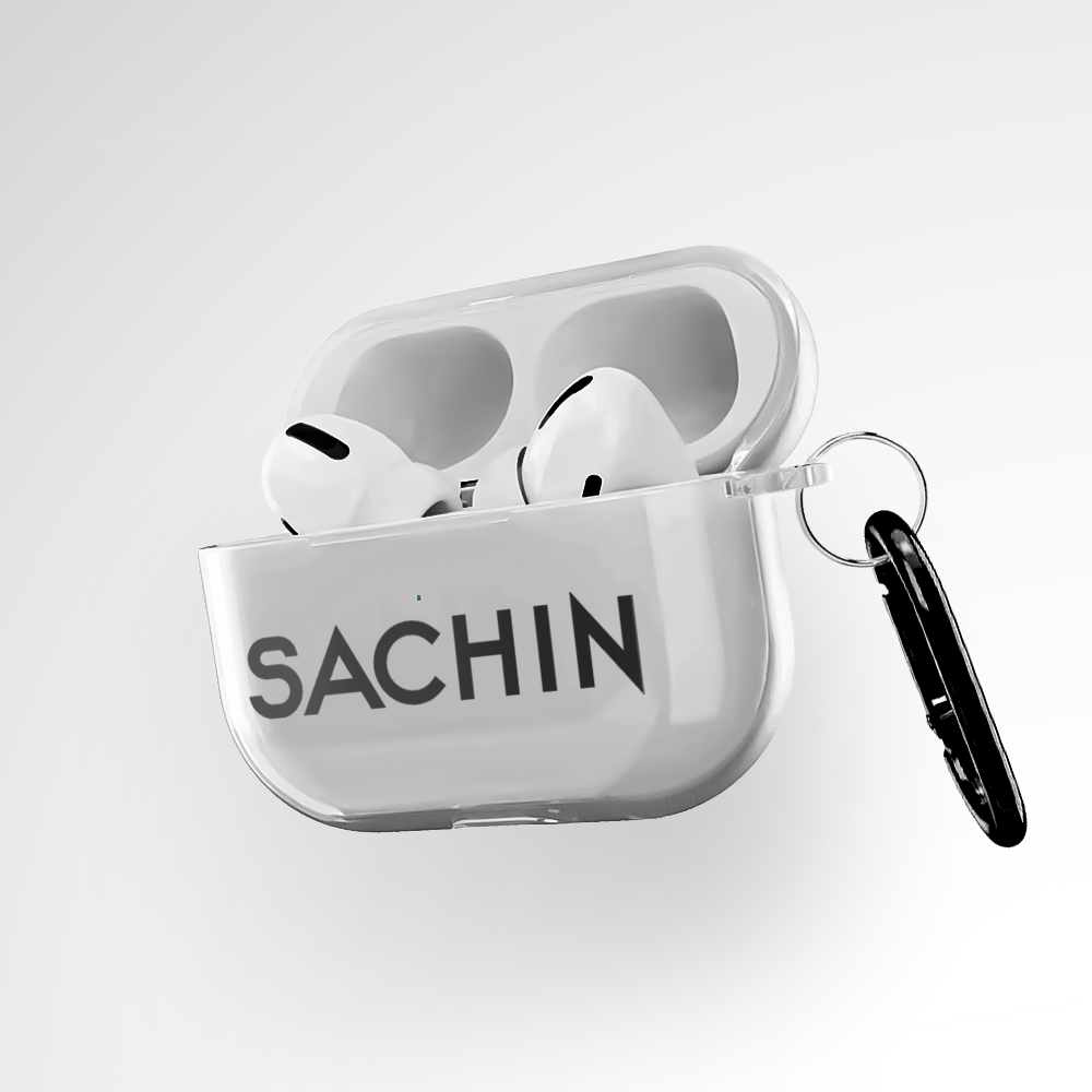 Cover It Up Bold Name Custom Clear Airpods Pro Case Covers - view 3