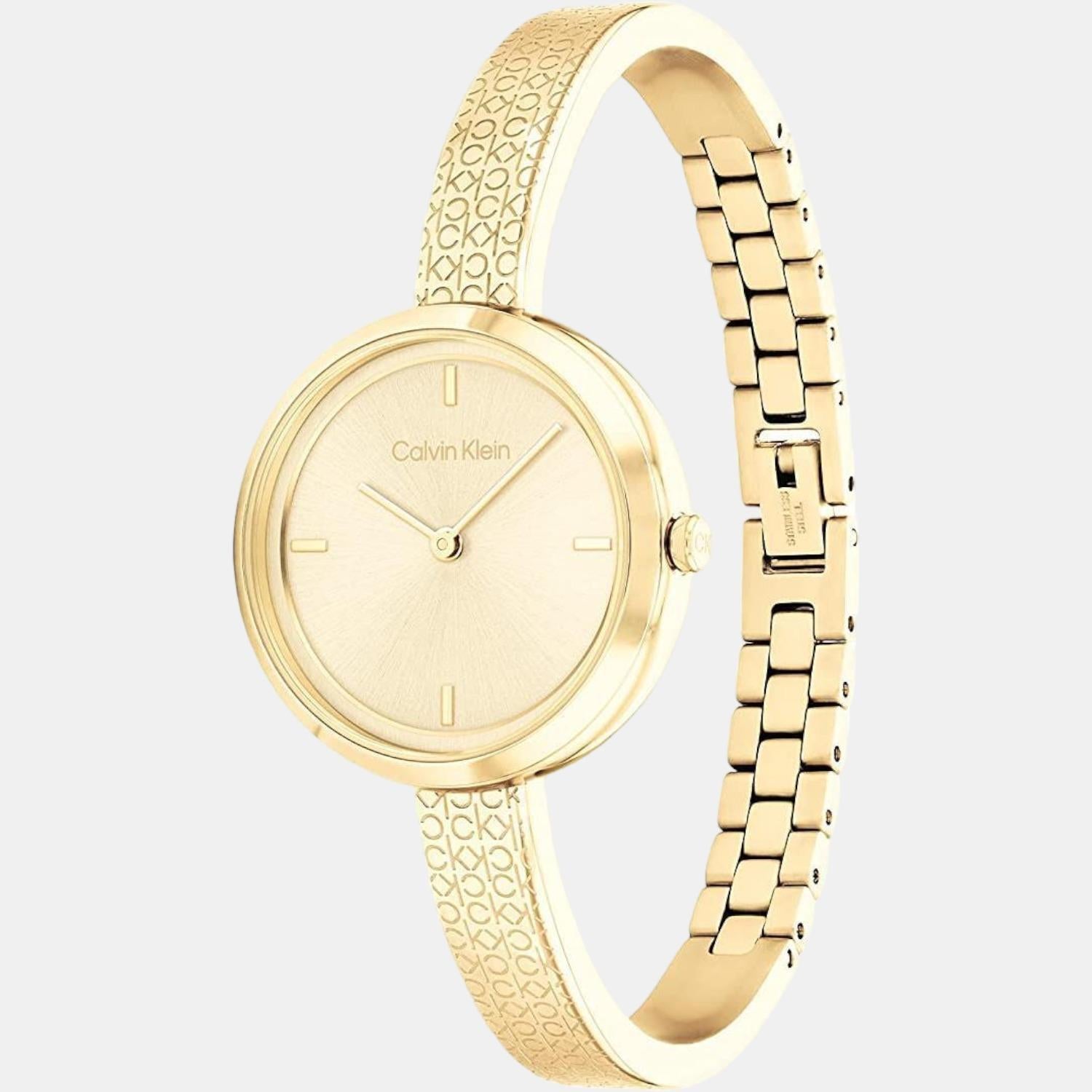 Calvin Klein Ck Iconic Women Quartz Gold Dial Analog Stainless Steel Watch 25200182 - view 2