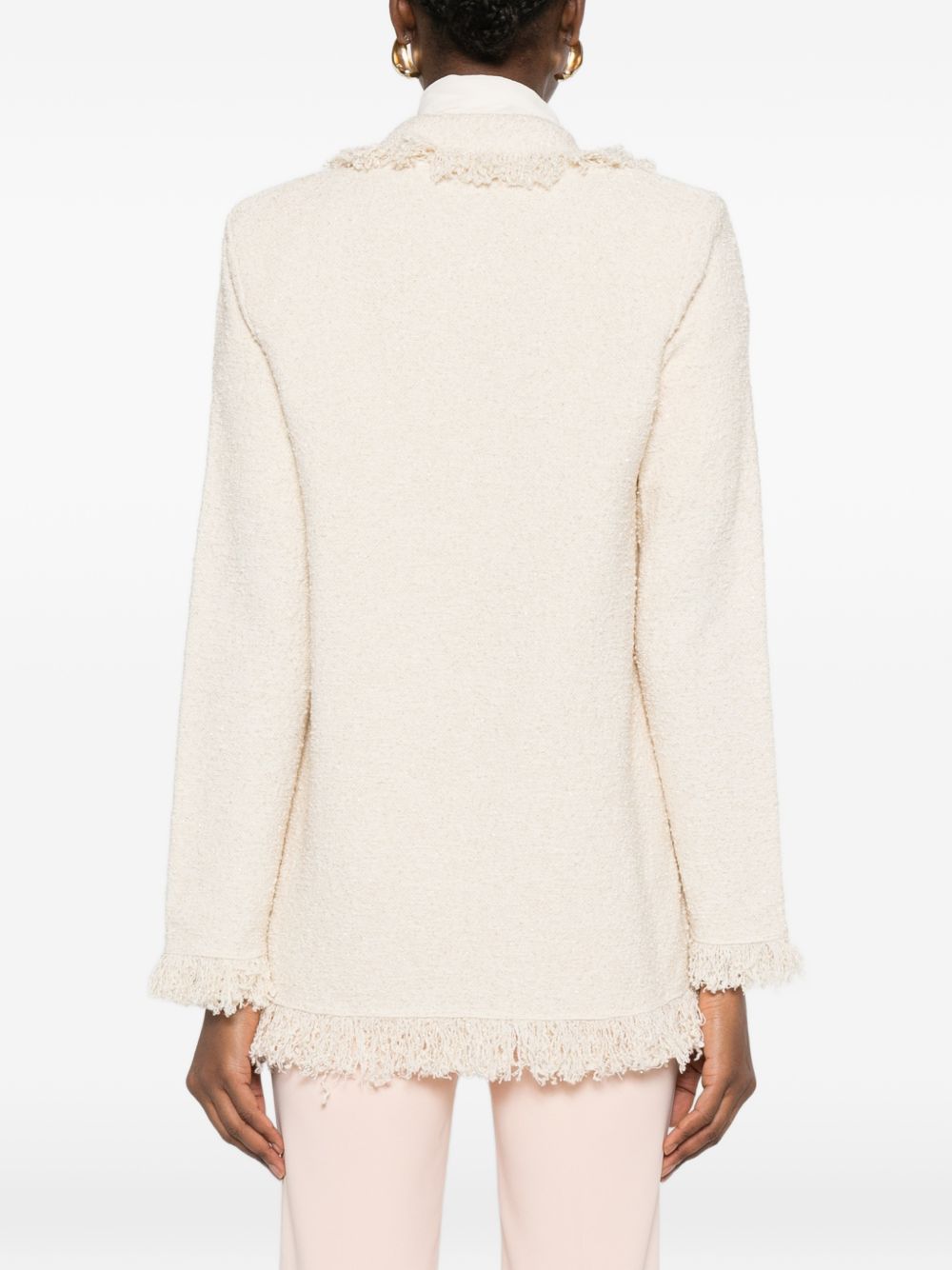 Elisabetta Franchi V-neck patch pockets Cotton double-breasted jacket - view 2