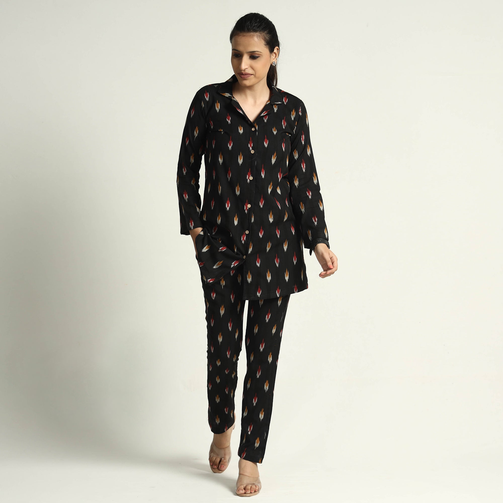 ITOKRI CASUALS Black - Pochampally Ikat Cotton Co-Ord Set - view 2