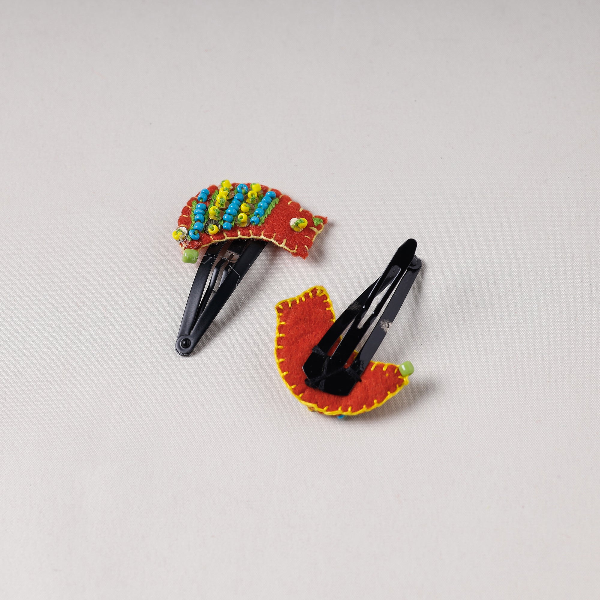 WITH LOVE BY KANIKA Bird - Handmade Felt & Beadwork Tik-Tak Hair Clips (Set of 2) - view 2