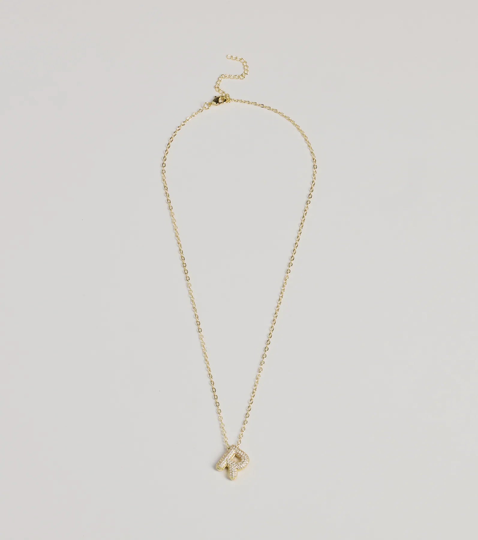 Windsor Bubble Letter Monogram Rhinestone Necklace