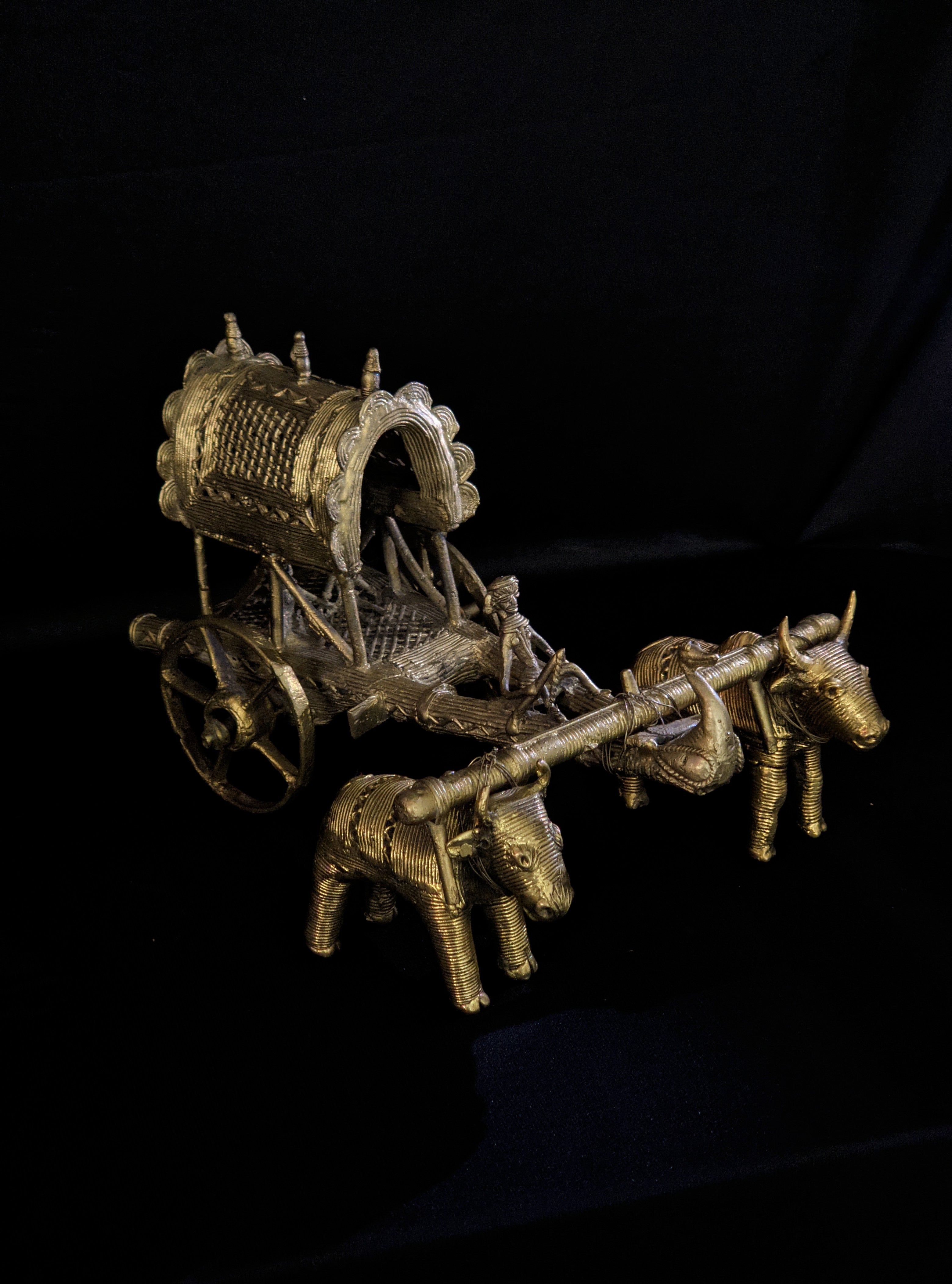 IndianVillèz Dhokra Bullock Cart Brass Meta Craft - view 3