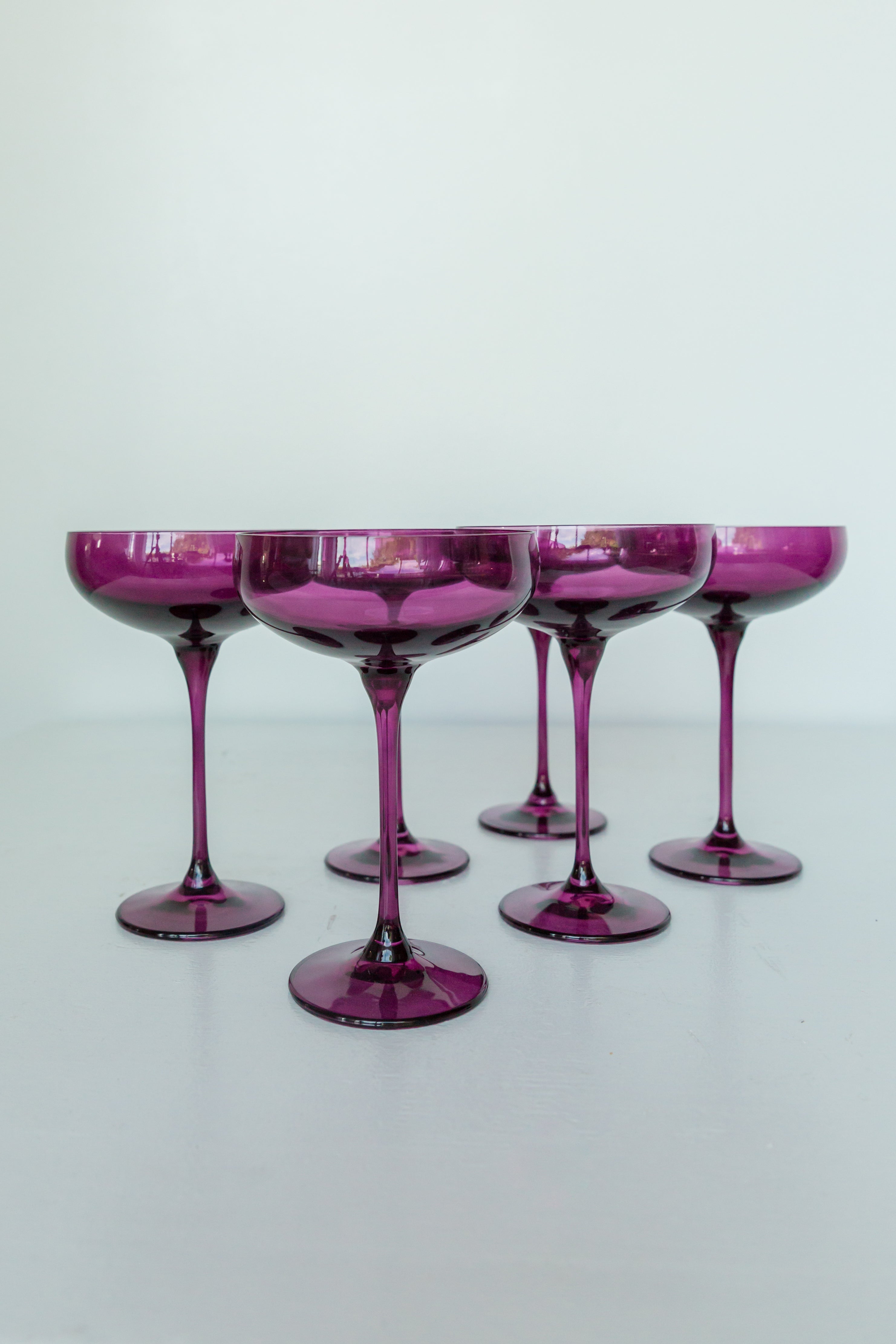 Estelle Colored Glass Estelle Colored Champagne Coupe Stemware - Set of 6 {Amethyst} - view 2