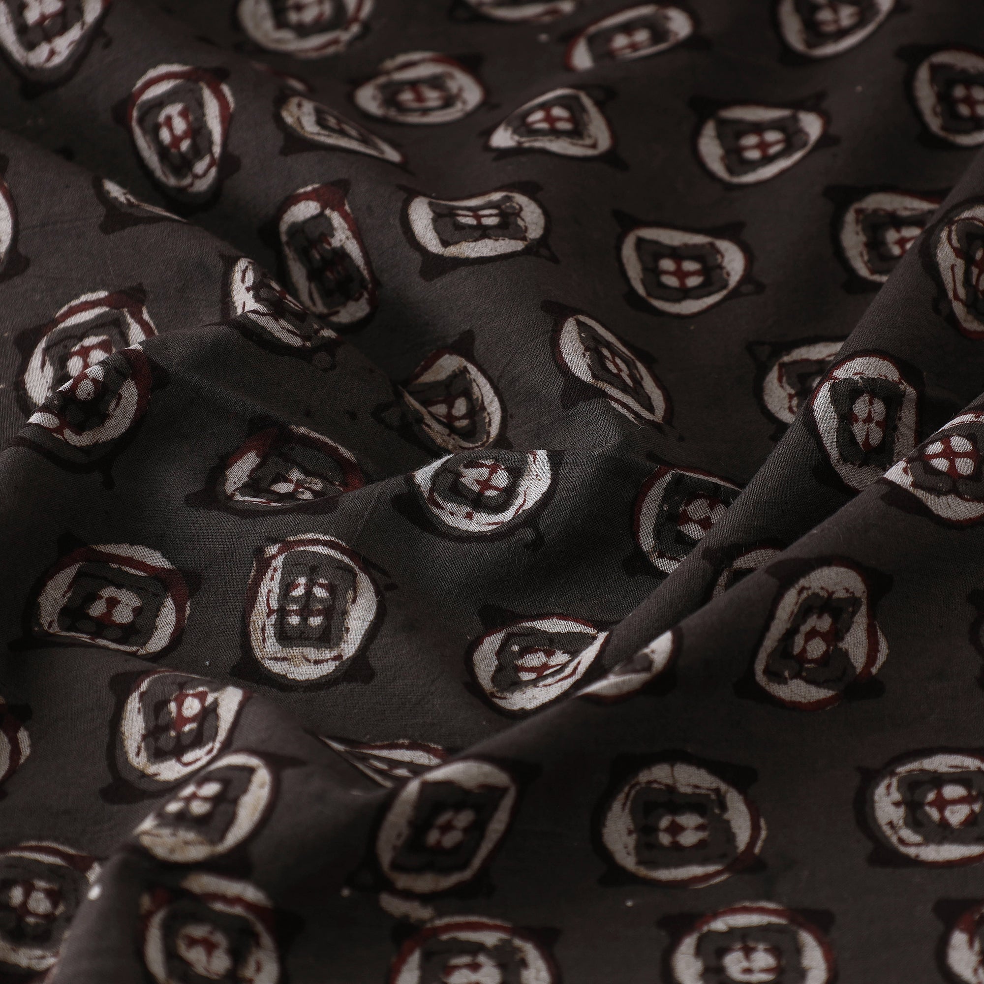 HAVELI CHRONICLES Brown - Pipad Block Printed Cotton Fabric - view 2