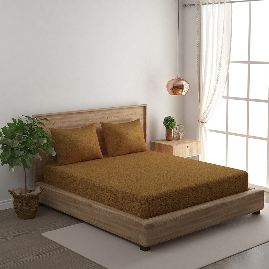 Swayam India Swayam Thermal Winter Fitted Double Bedsheet With 2 Pillow Covers