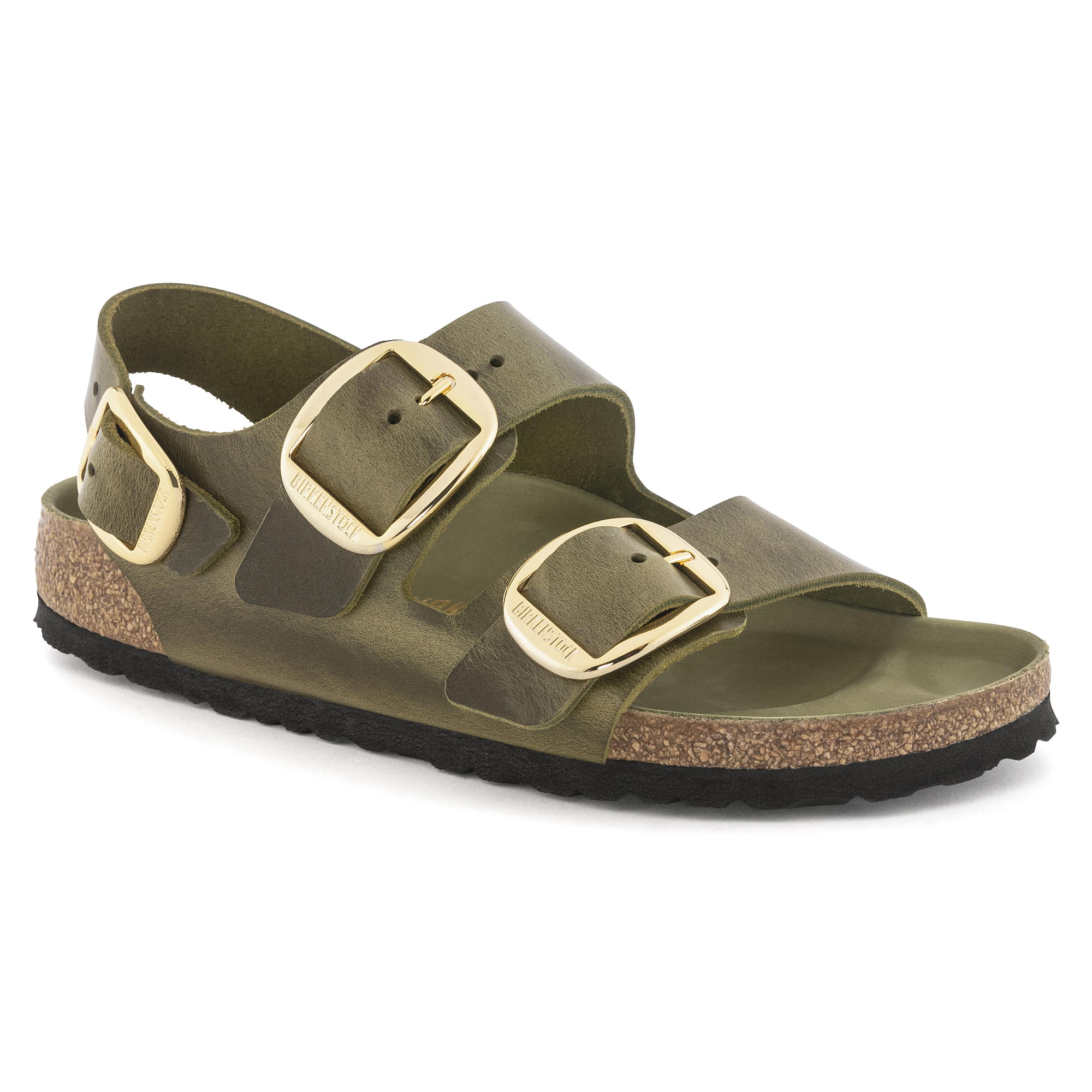Birkenstock Milano Big Buckle Oiled Leather – Green Green/Olive Green - view 9
