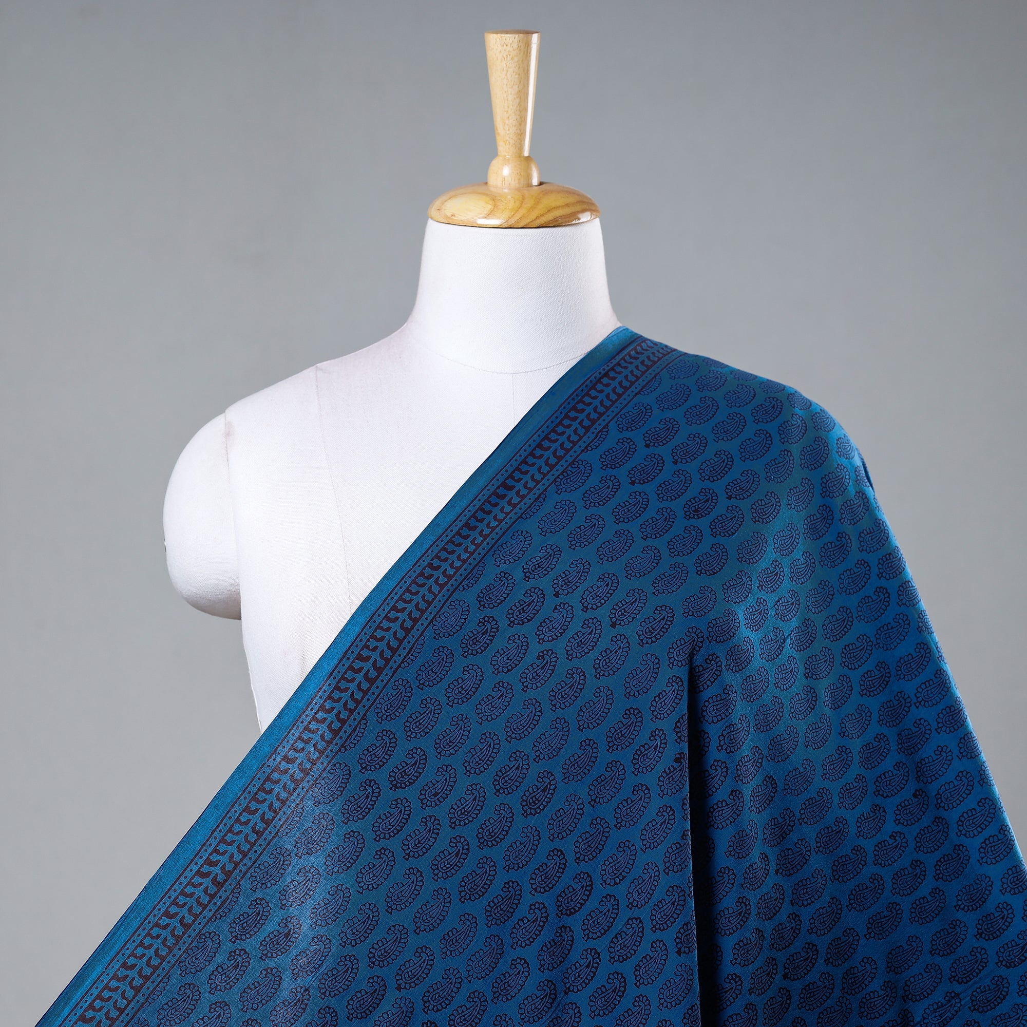 BAGH PRINTS BY UMAR FARUK KHATRI Blue - Bagh Hand Block Printed Cotton Fabric