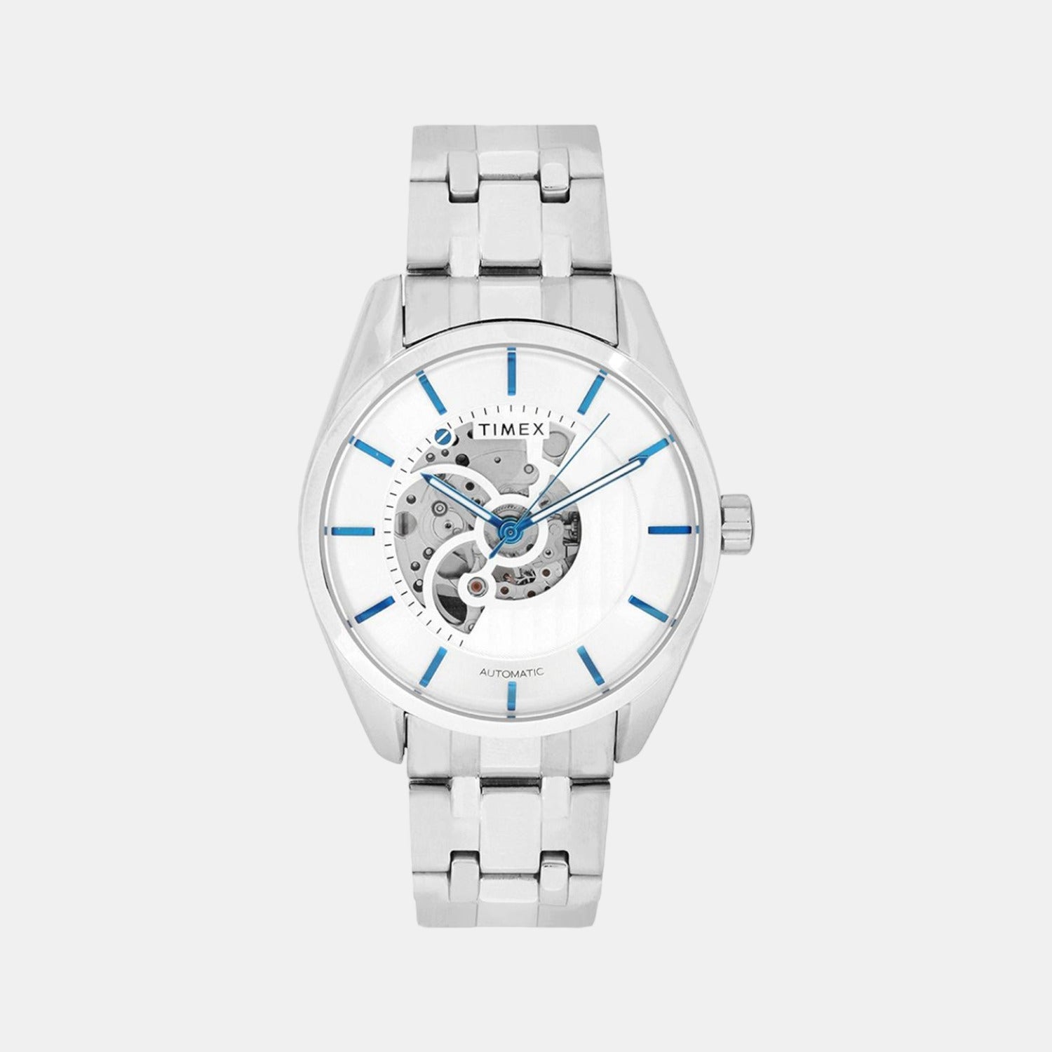 Timex E Class Men Automatic Silver Dial Analog Stainless Steel Watch TWEG17500