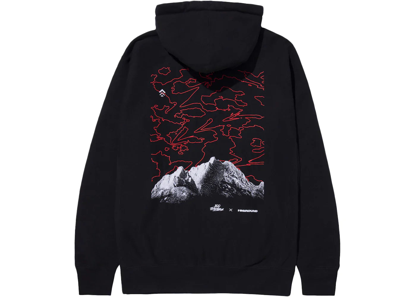 100 Thieves x Higround Hoodie Black/Red/White - view 2