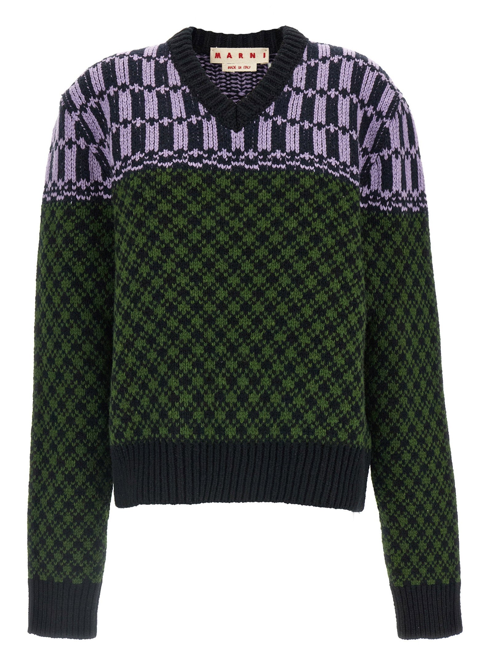 Marni Sweater With Geometric Pattern – 100% wool