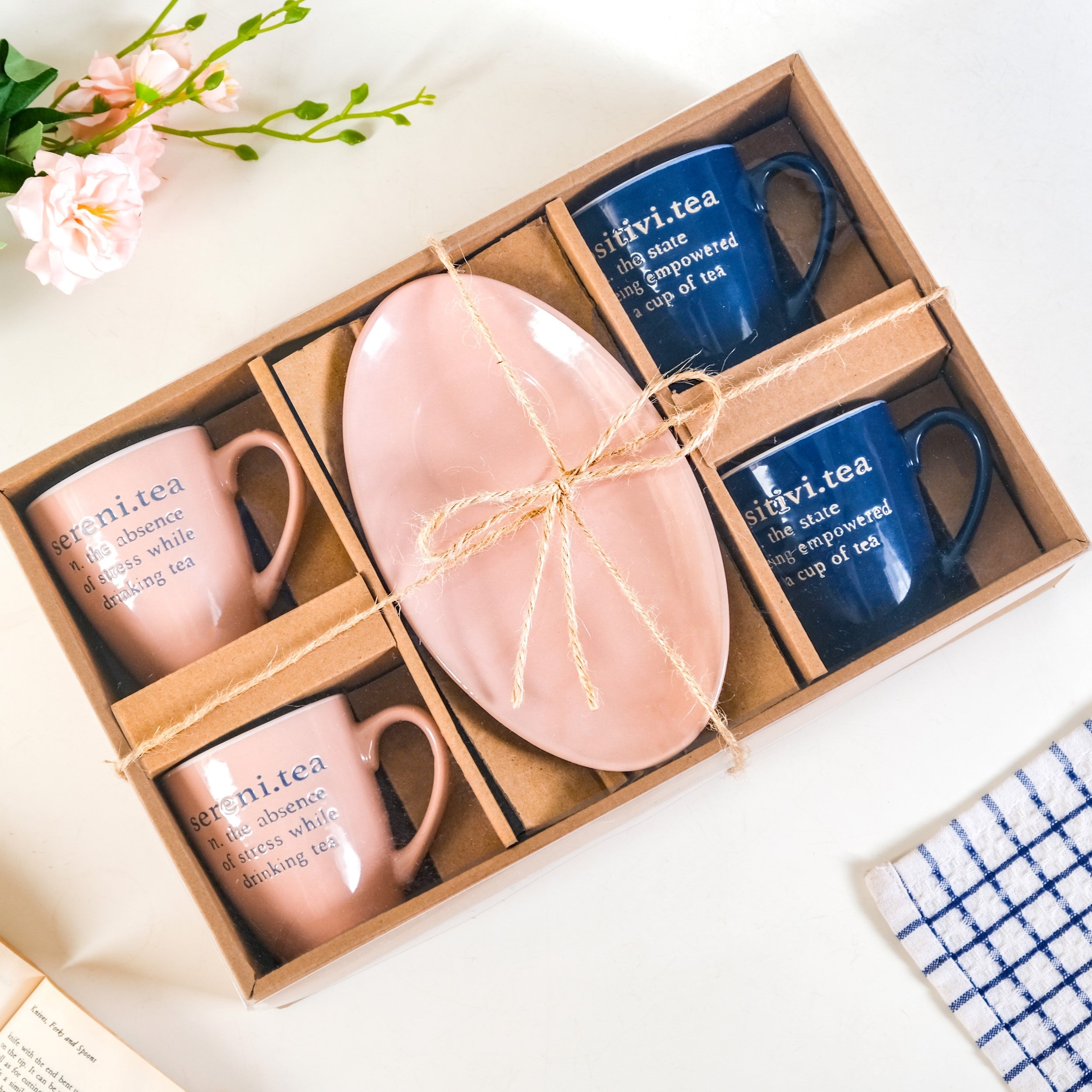 Nestasia Quote Mugs Gift Set With 4 Cups 4 Saucers 250ml - view 2