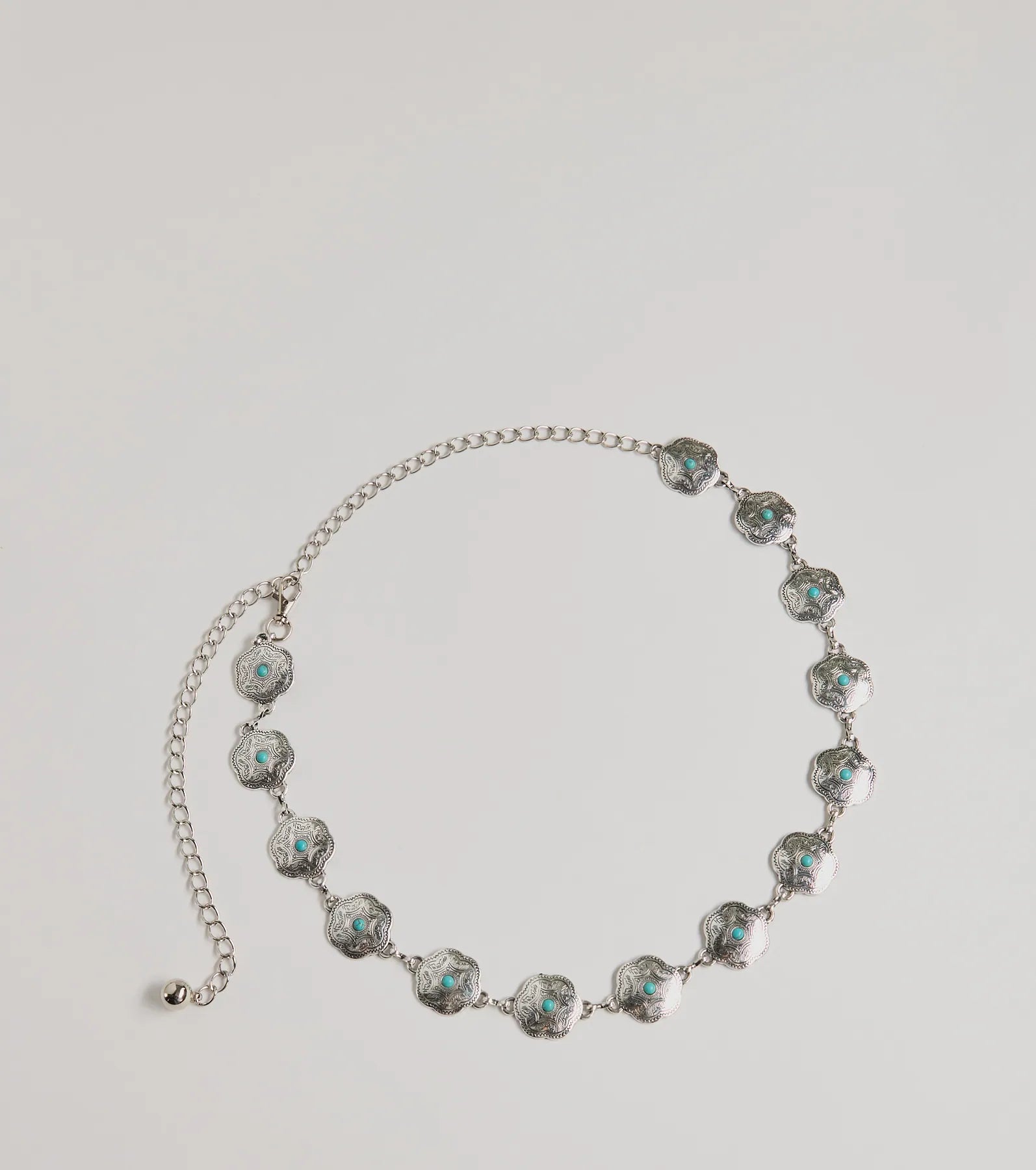Windsor Western Wanderlust Concho Chain Belt – SILVER