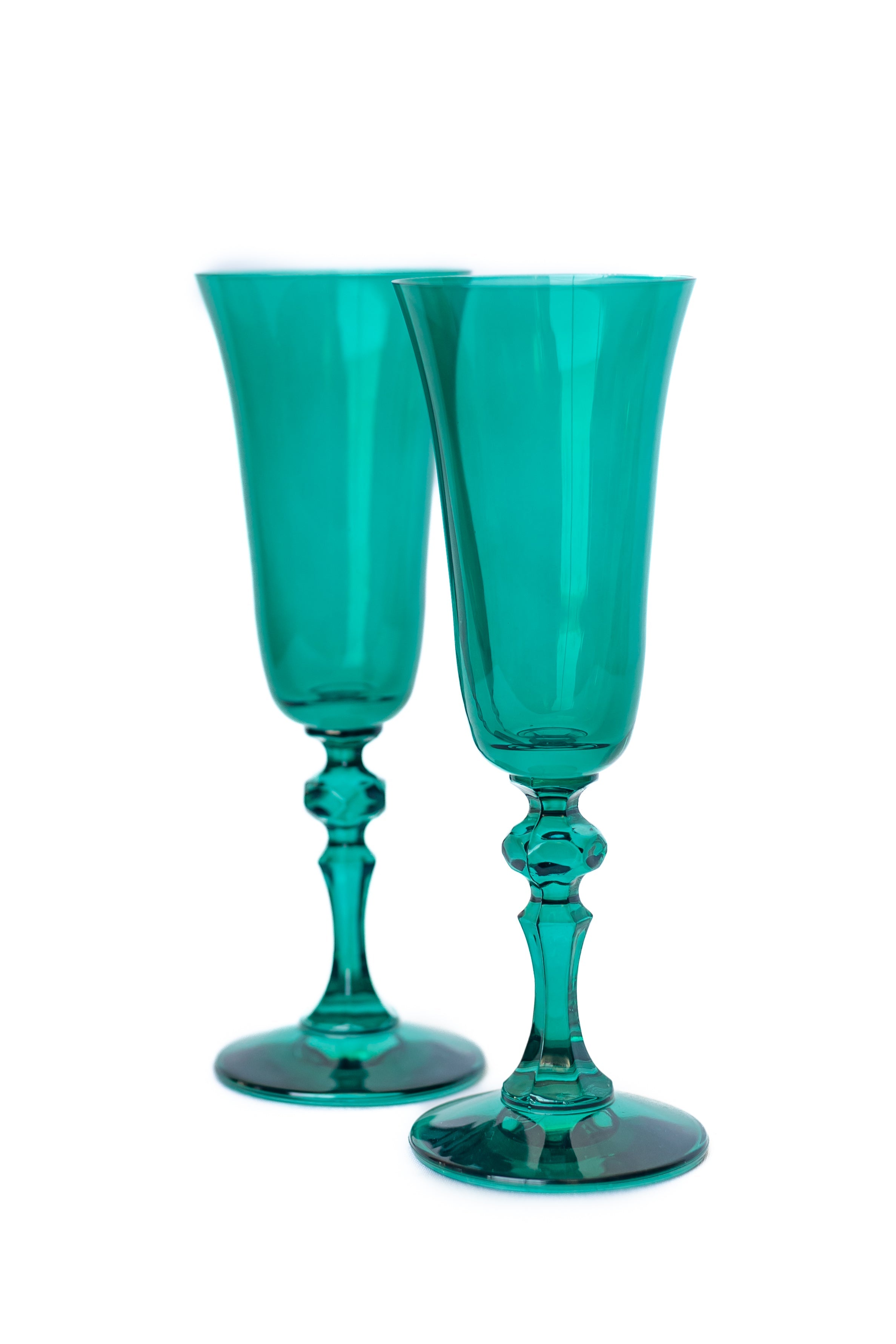 Estelle Colored Glass Estelle Colored Regal Flute - Set of 2 {Emerald Green} - view 5
