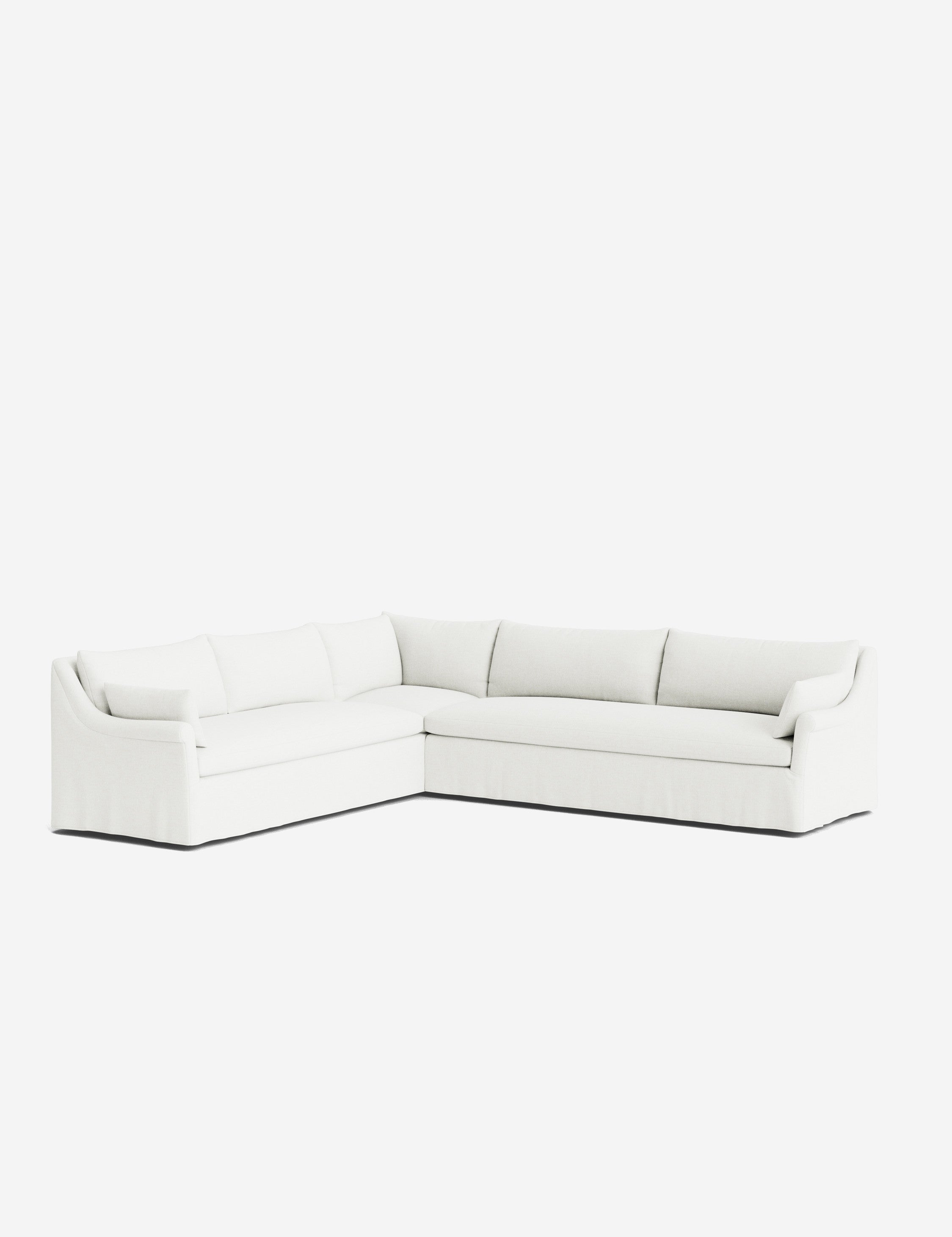 Lulu and Georgia Portola Rolled Arm Slipcover Corner Sectional Sofa - view 50