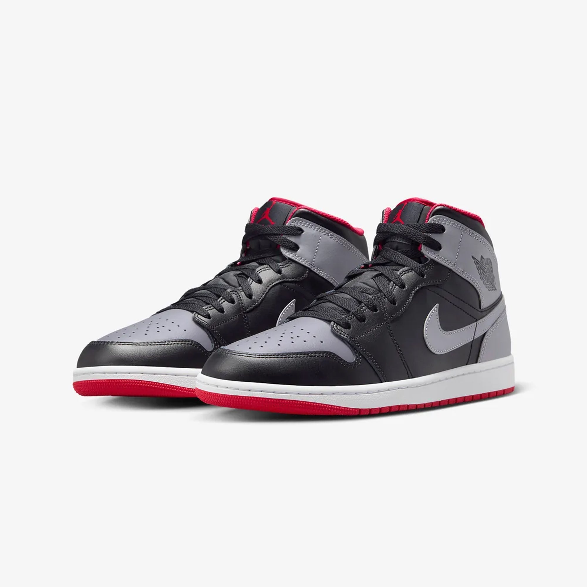 Jordan | AIR JORDAN 1 MID { BLACK/CEMENT GREY-FIRE RED-WHITE - view 2