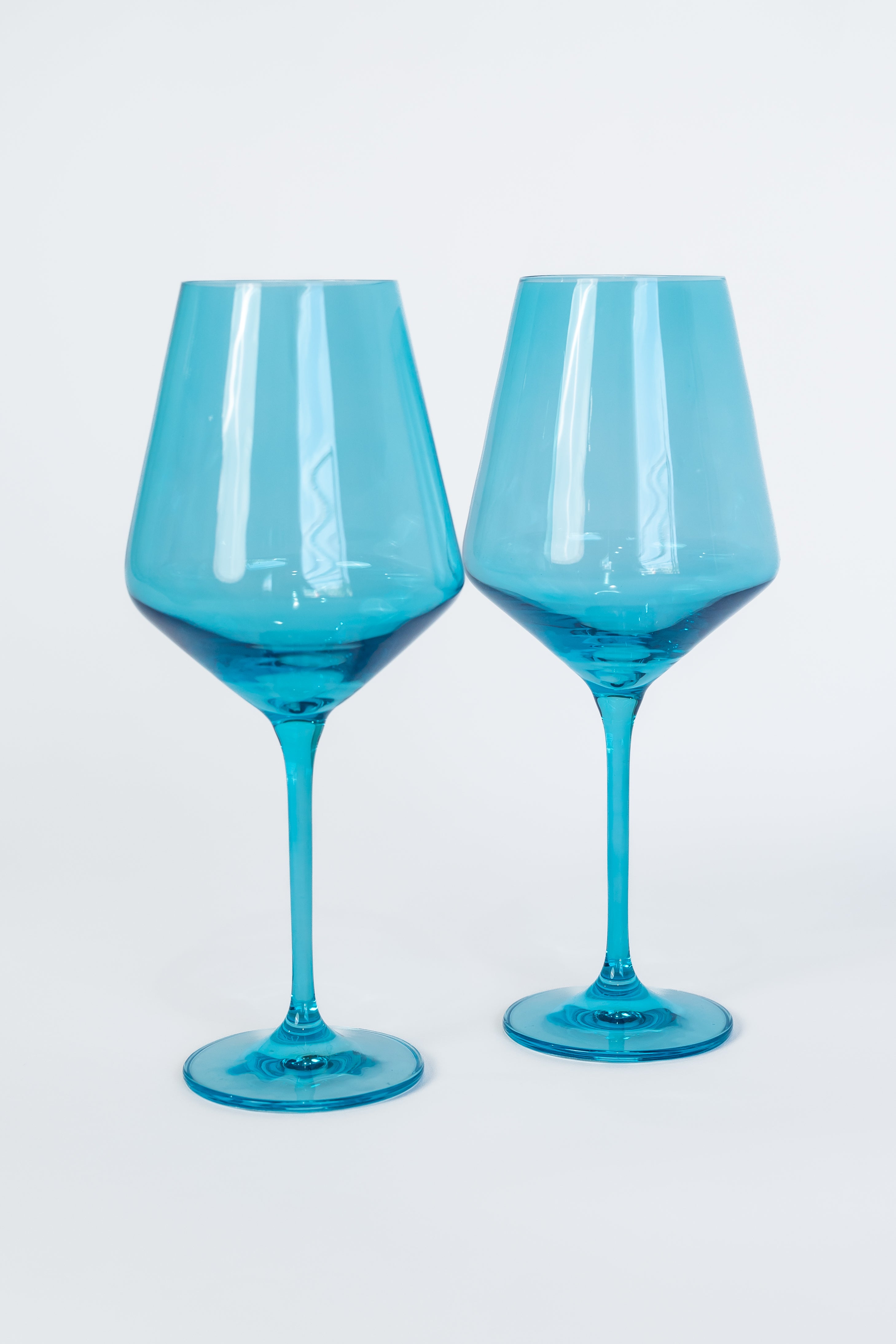 Estelle Colored Glass Estelle Colored Wine Stemware - Set of 2 {Ocean Blue}