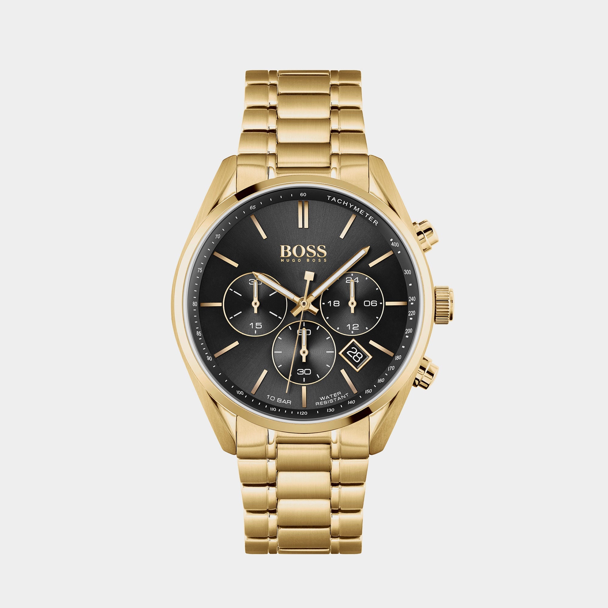 Boss Champion Men Quartz Black Dial Chronograph Stainless Steel Watch 1513848