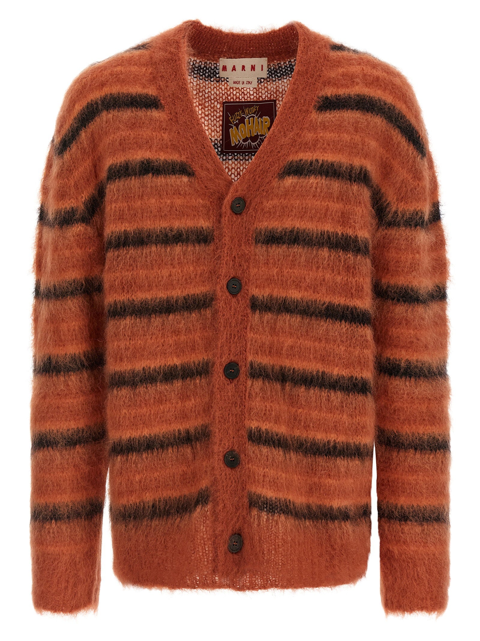 Marni Brushed Striped Cardigan – 80% wm 20% pl