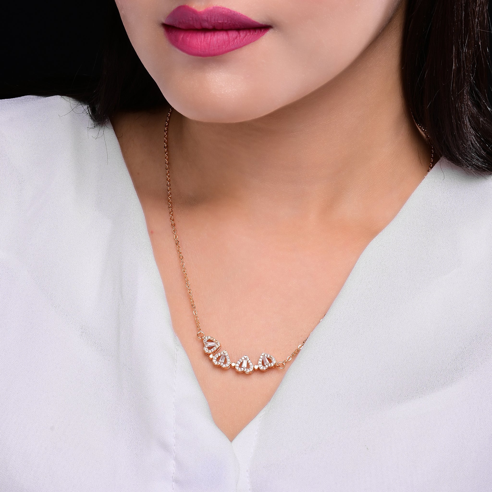 Branta Openable Diamond Heart Pendant Necklace For Women