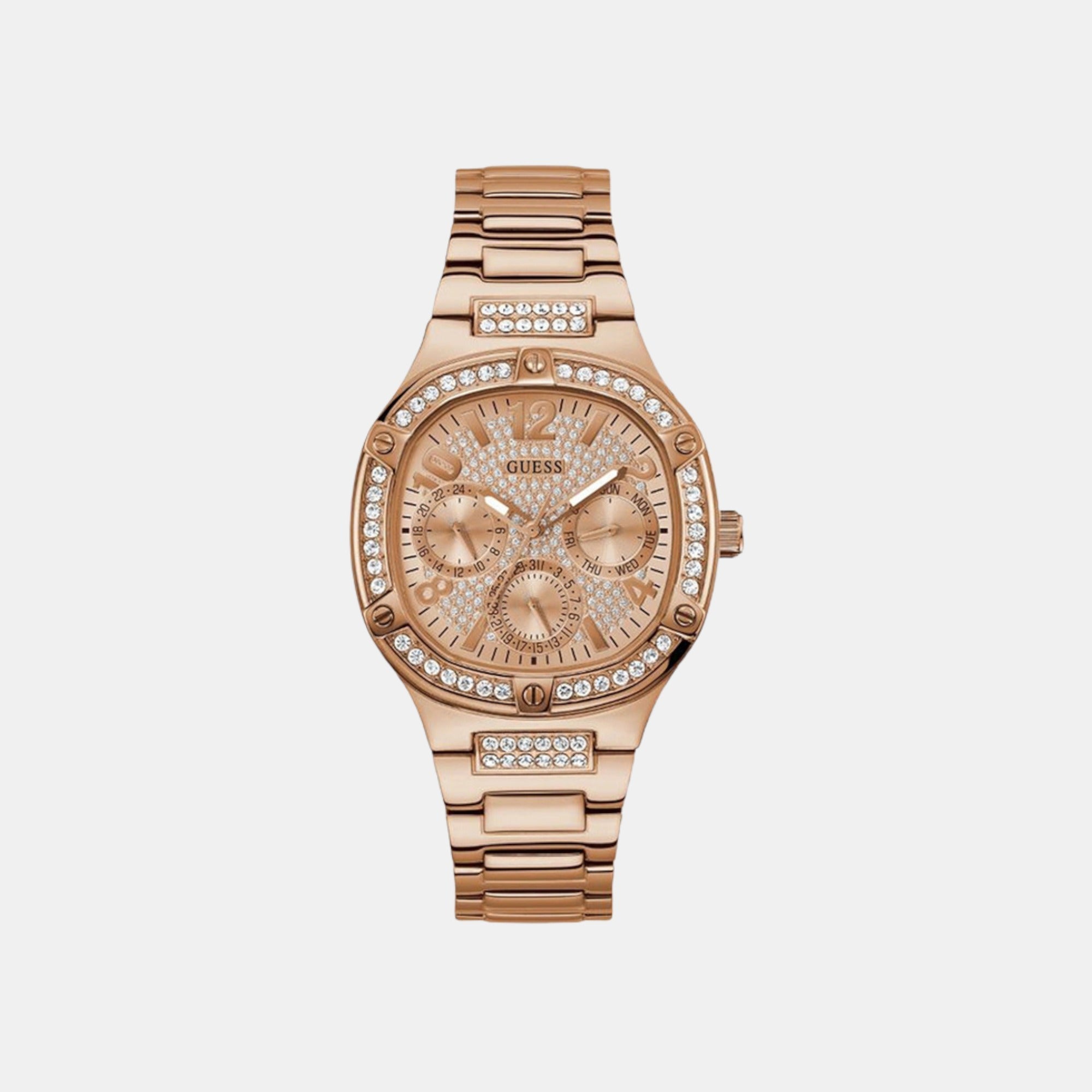 Guess Duchess Women Quartz Rose Gold Dial Chronograph Stainless Steel Watch GW0558L3