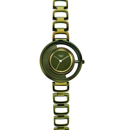 Titan Raga Moments Of Joy Green Dial Women Watch With Metal Strap 35mm NR95140QM01 - view 2