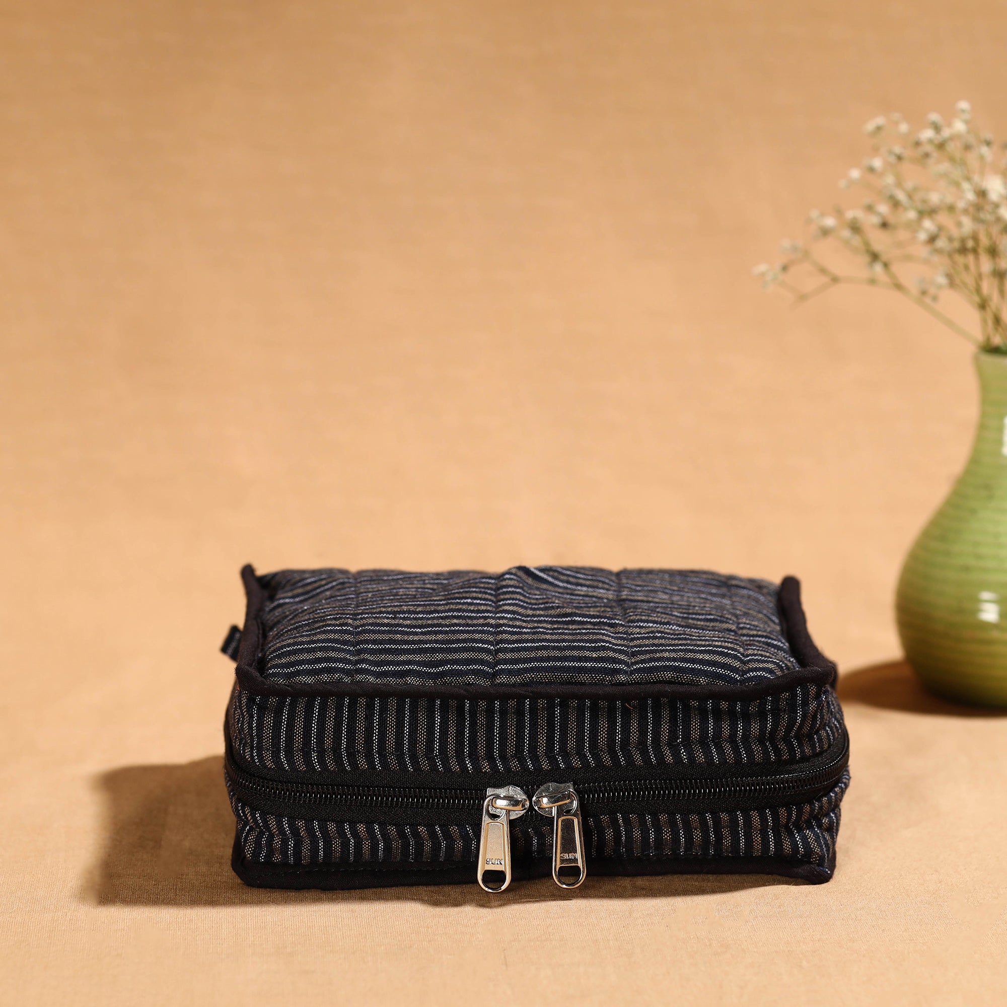 NOORI BAZAR Black - Handmade 4 Pockets Cotton Jewellery Bag 09 - view 2