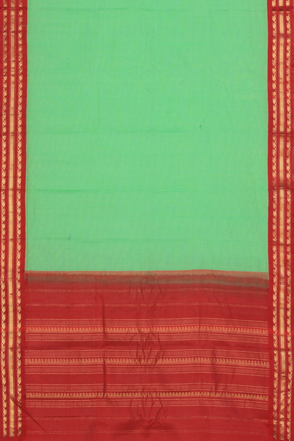 Kalanjali Gadwal Cotton Green Saree – Women's - view 3